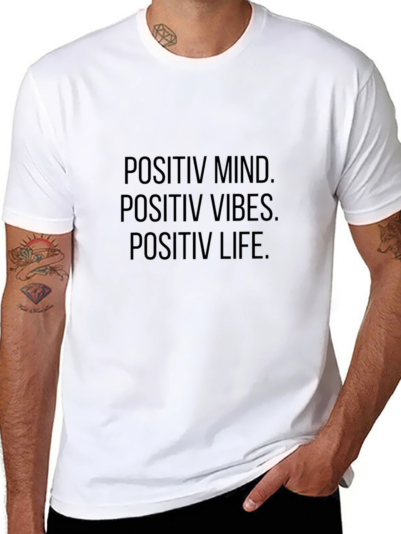 Black Positive Mind, Vibes, Life Graphic Tee view 8