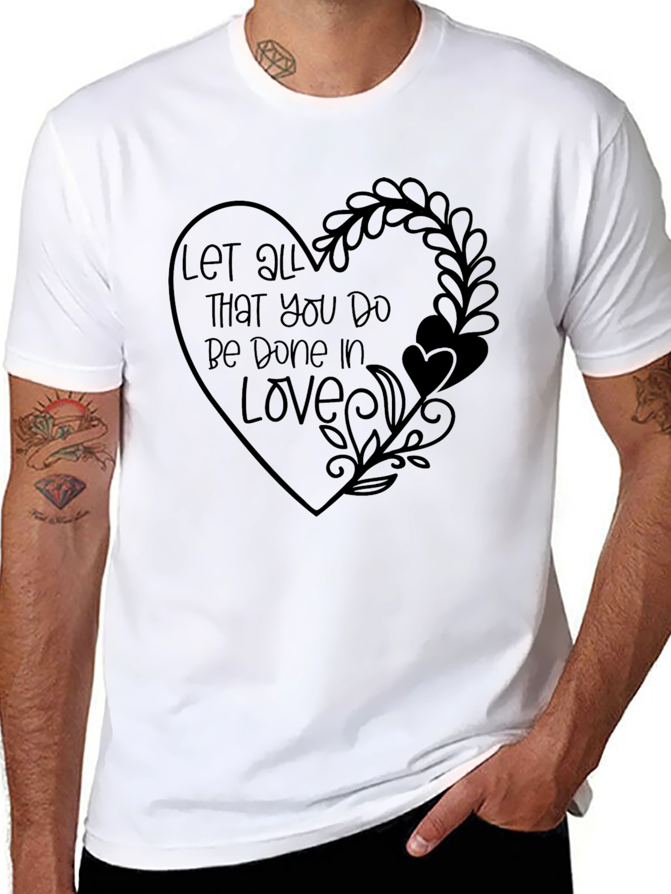 Black Love-Themed Graphic Tee - Inspirational Message view 8