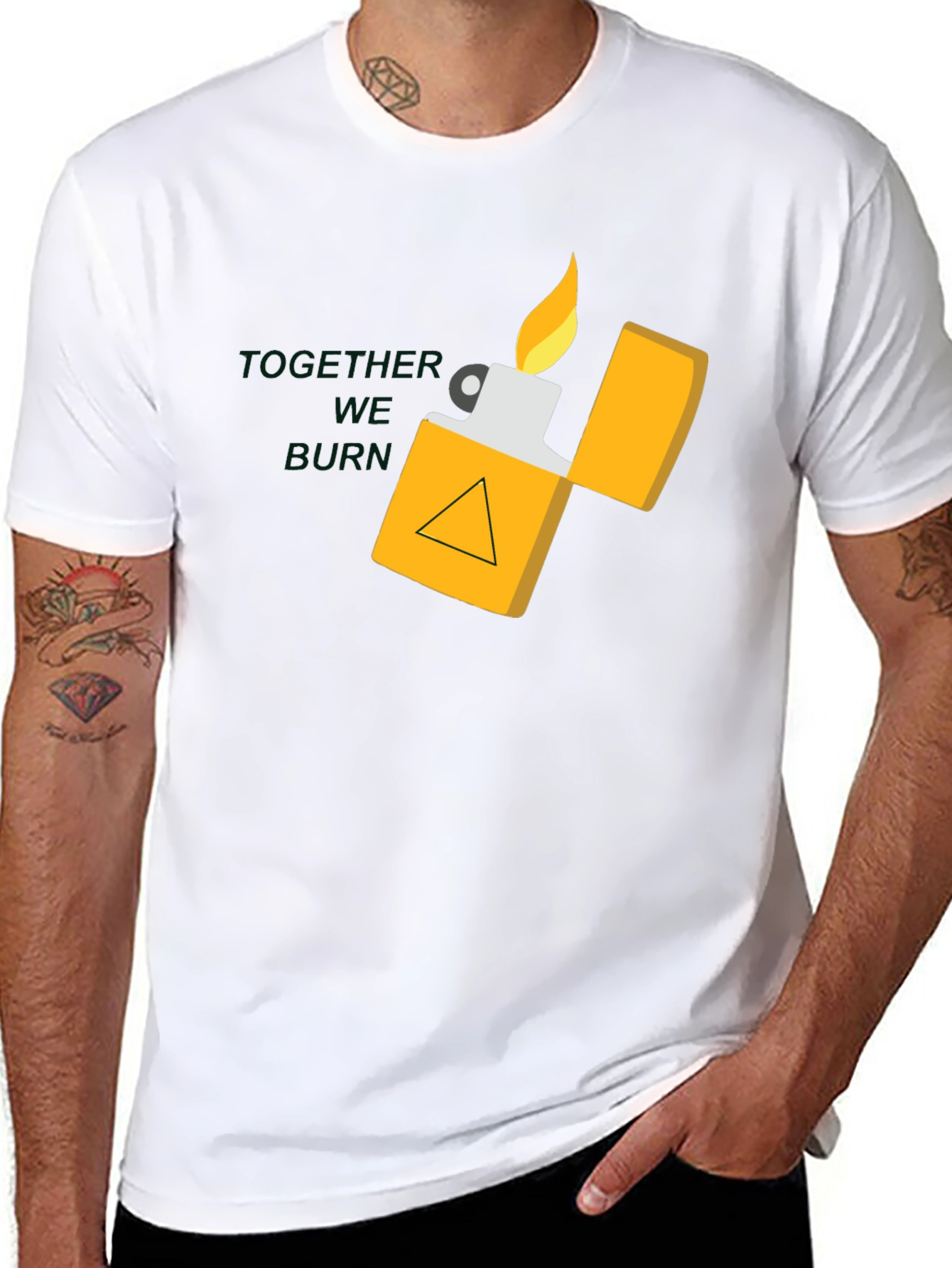 Black Lighter Graphic Tee - Together We Burn Shirt view 8