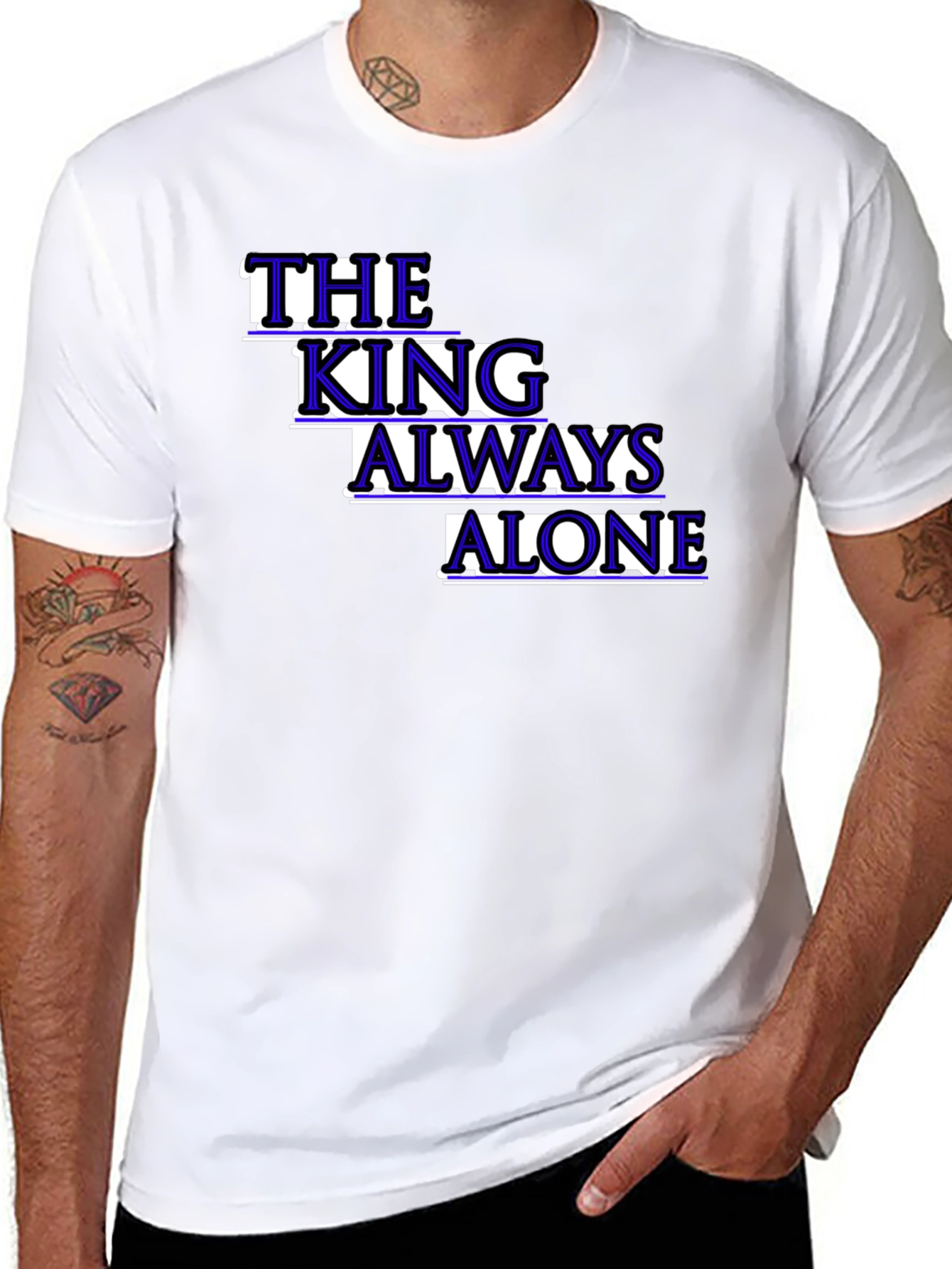 Black The King Always Alone Graphic Tee view 8