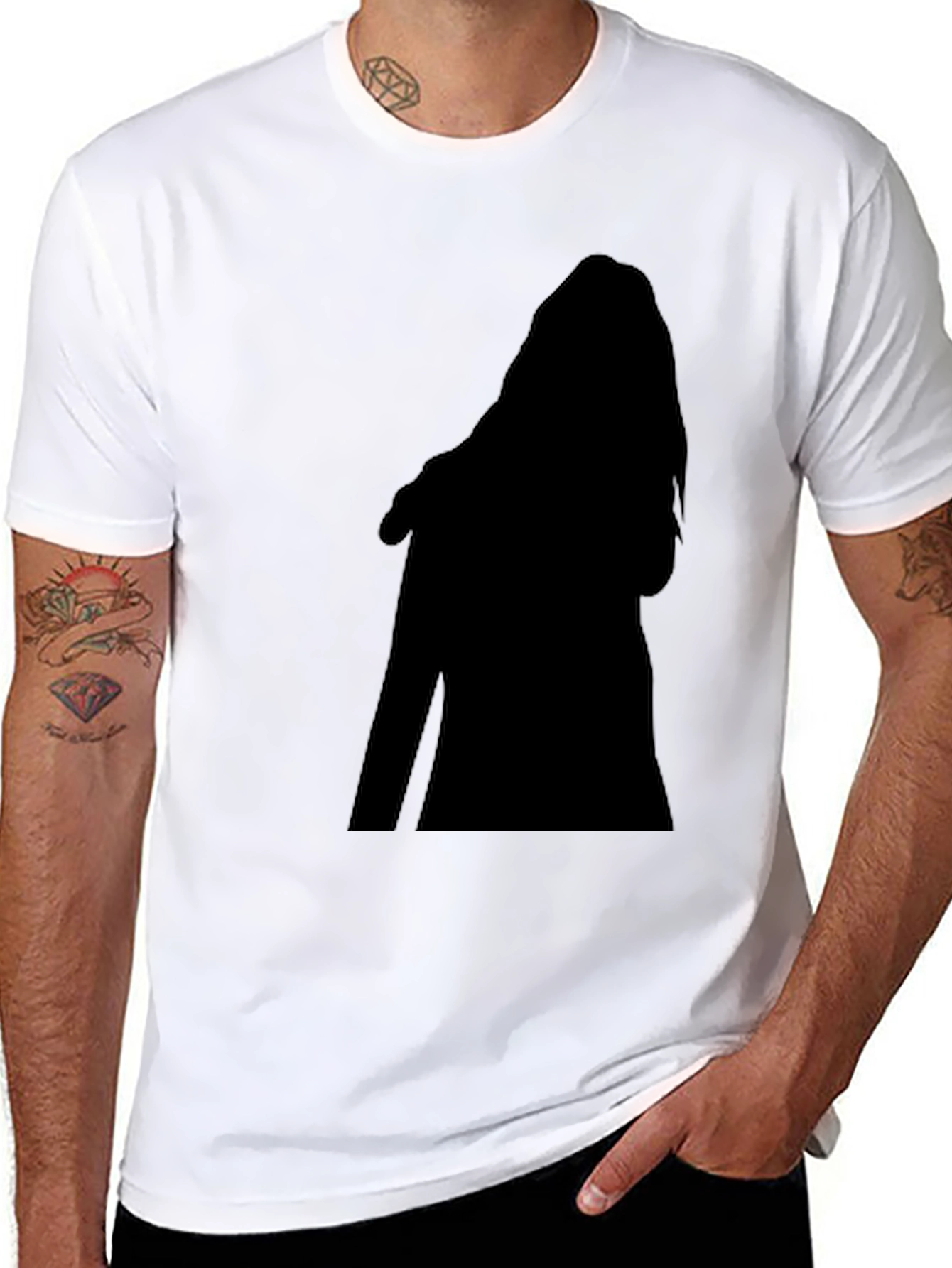 Black Silhouette Graphic Print Tee - Casual Comfort view 8