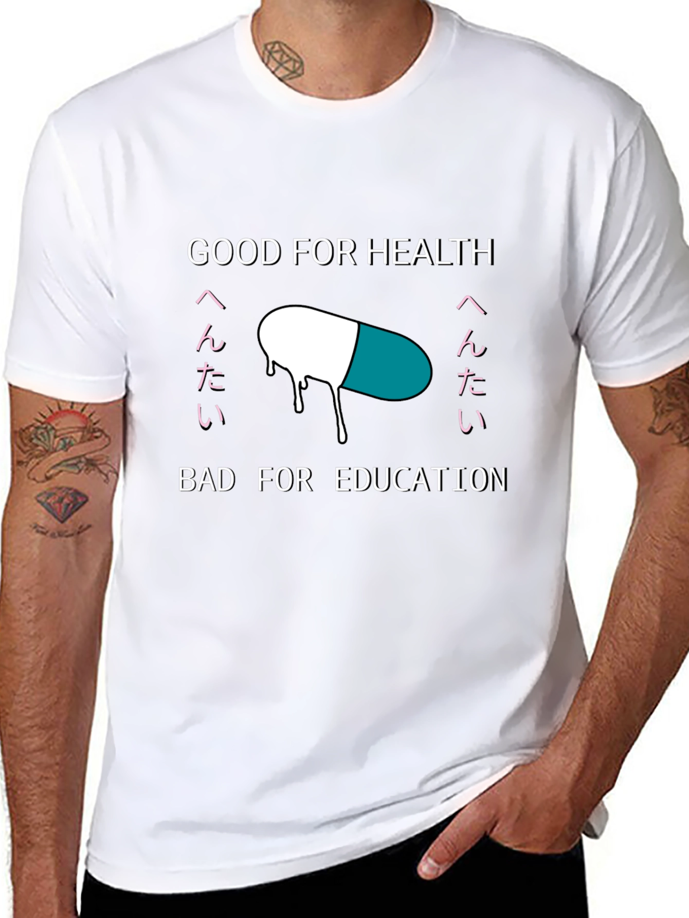 Black Good For Health Bad For Education T-Shirt view 8