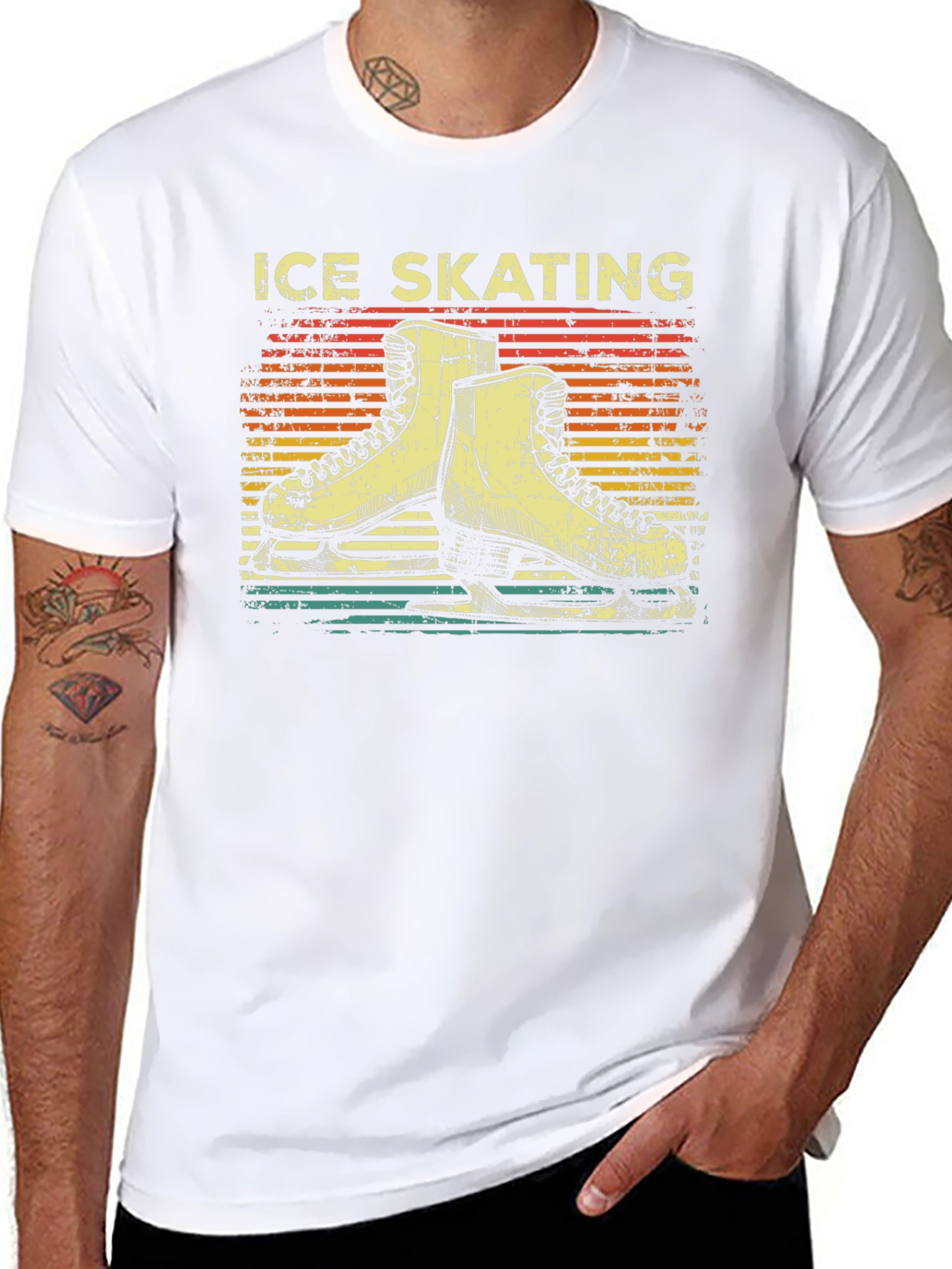 Black Retro Ice Skating T-Shirt view 8