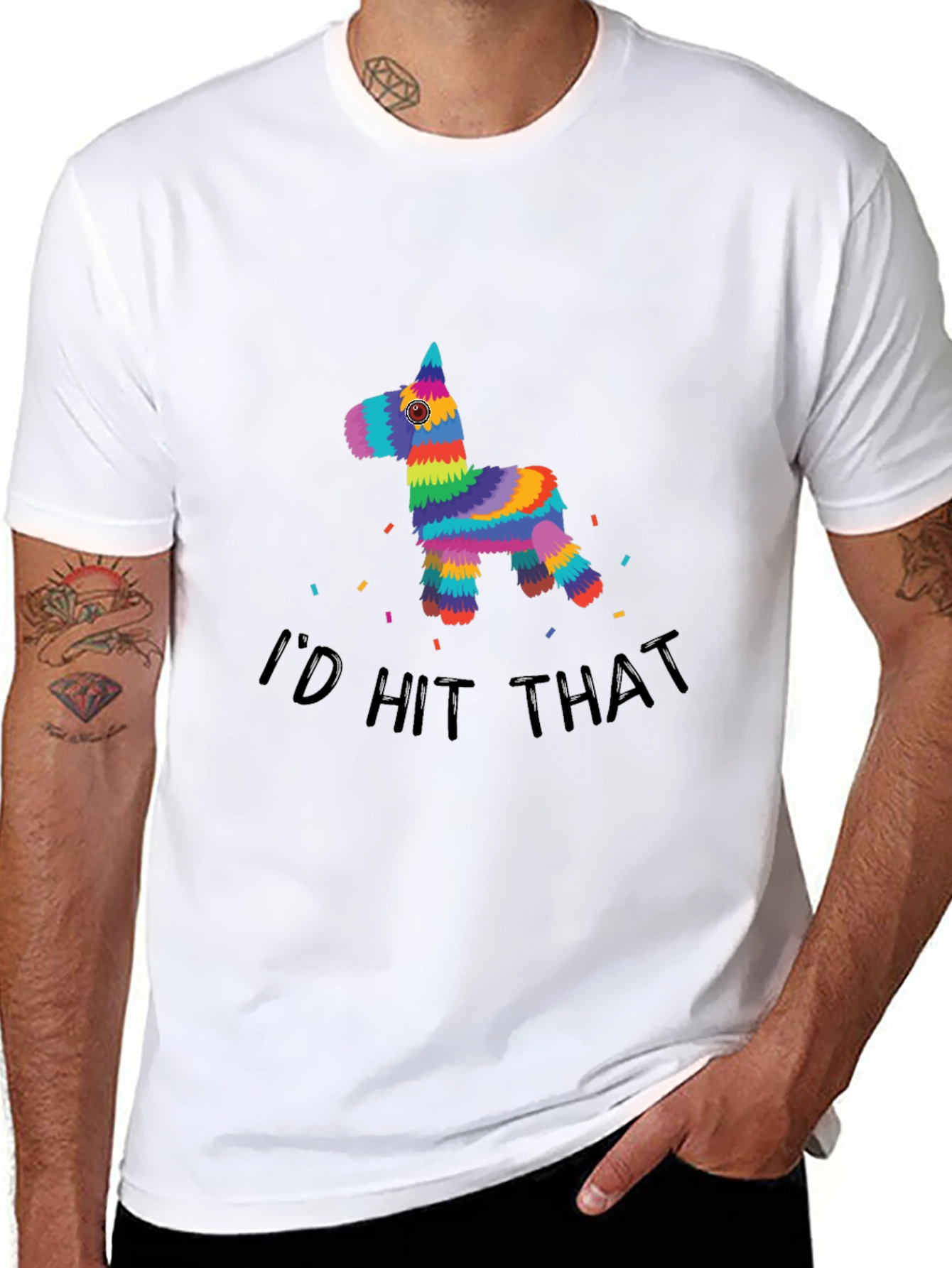 Black I'd Hit That Piñata T-Shirt view 8