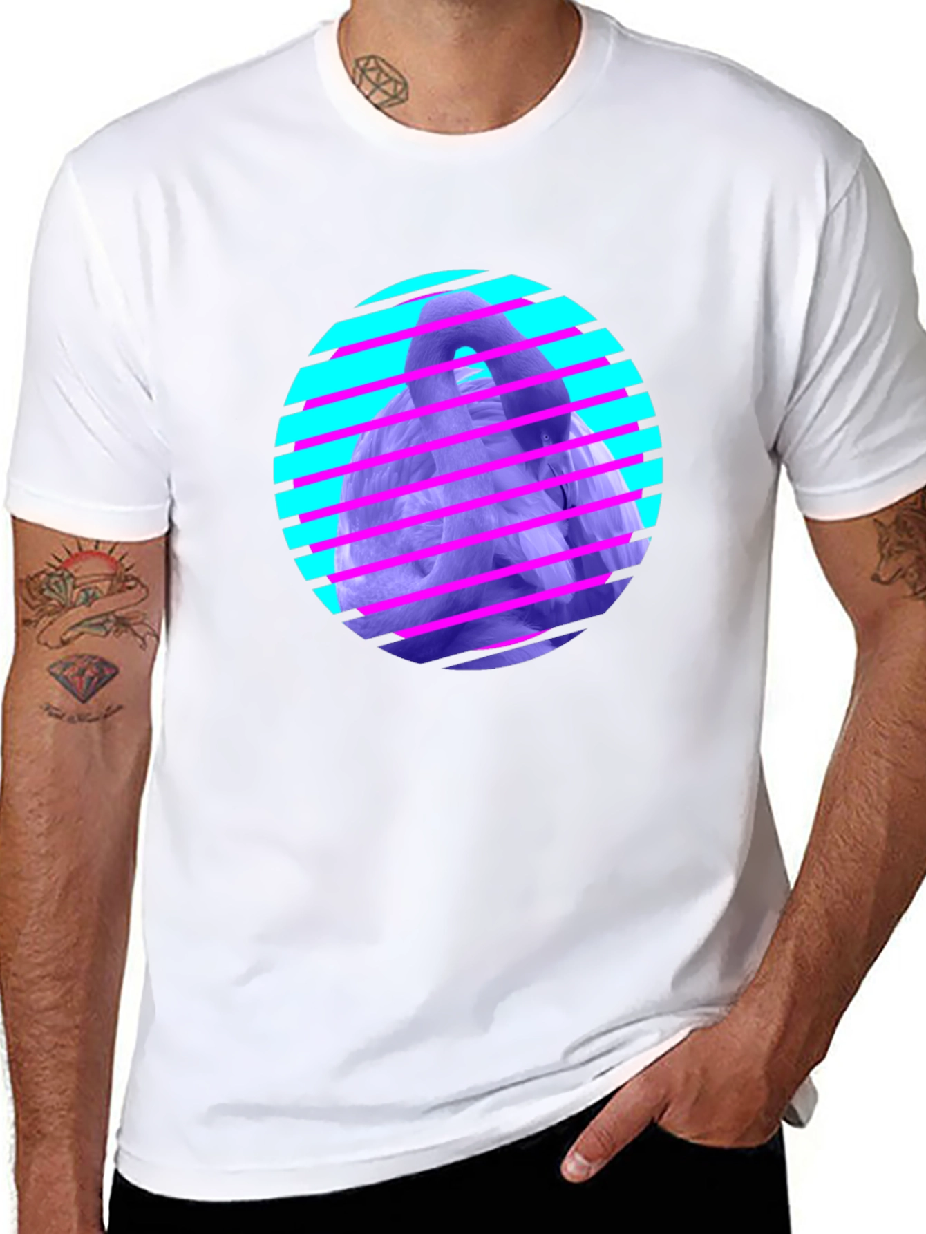 Black Retro Vaporwave Gorilla Graphic Tee view 8