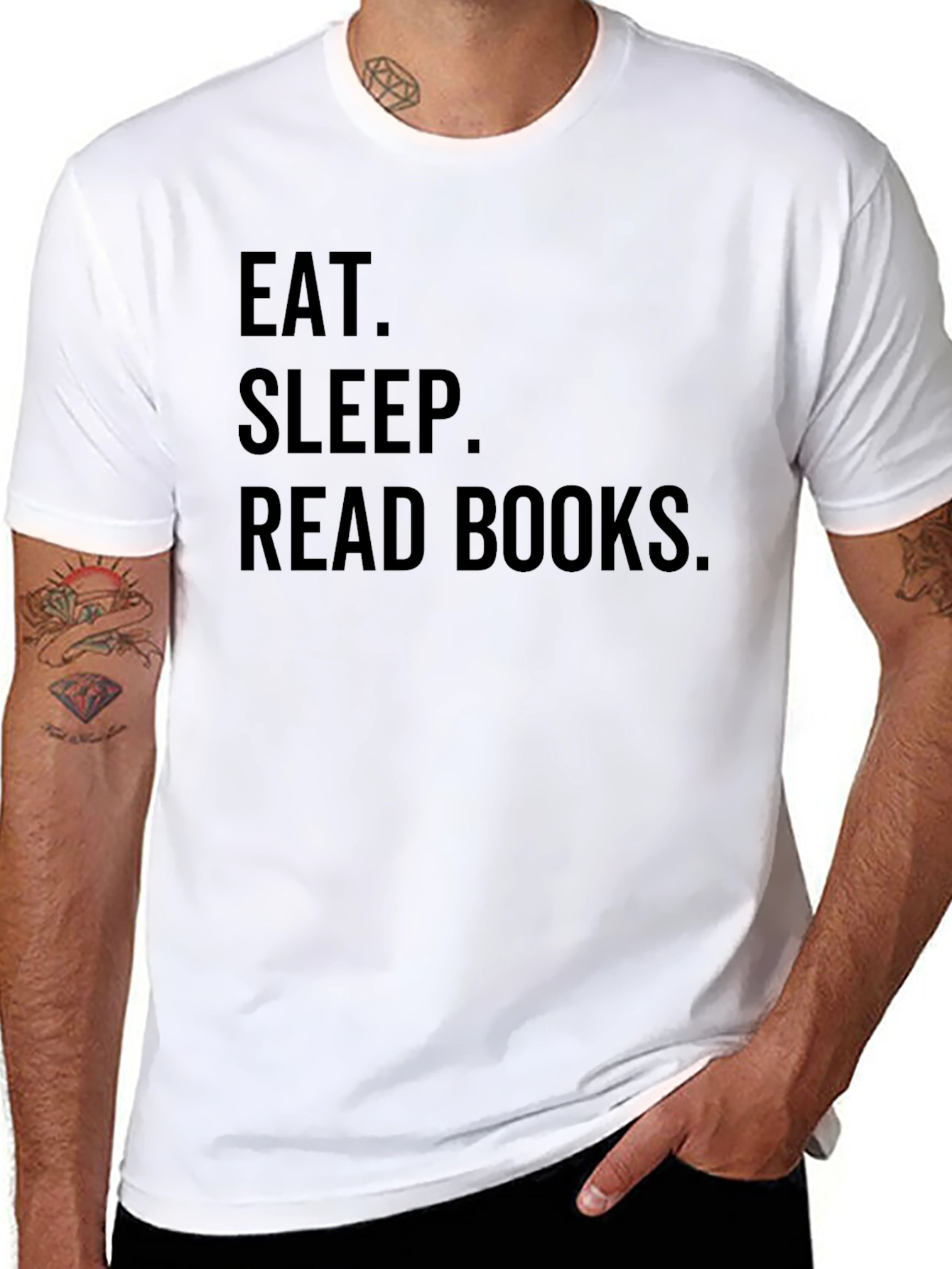 Black Eat Sleep Read Books Graphic T-Shirt view 8