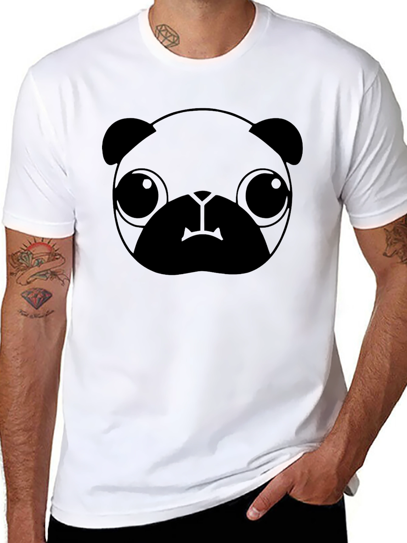 Black Black Pug Graphic Tee - Casual Style view 8