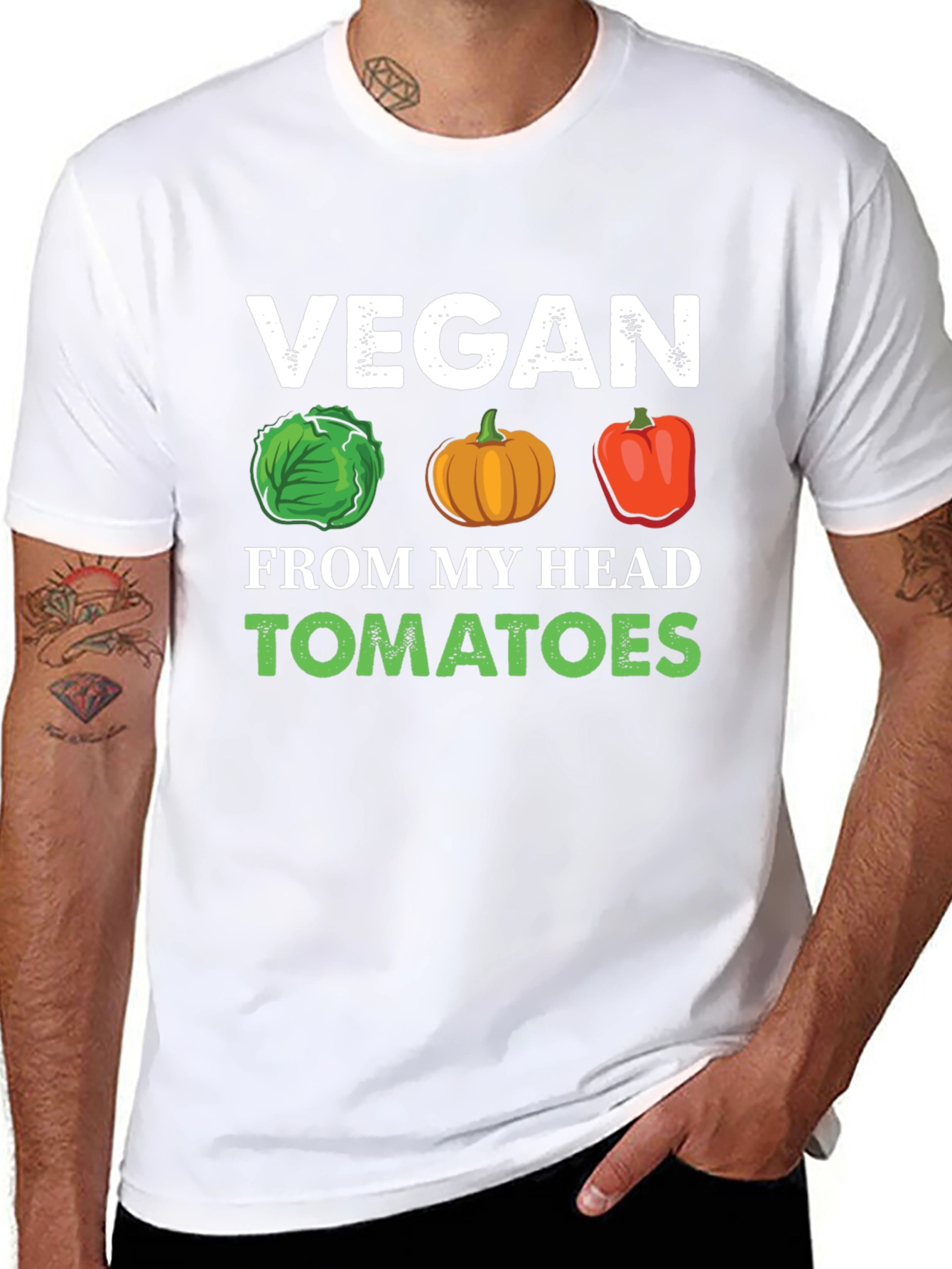 Black Vegan From My Head Tomatoes T-Shirt view 8