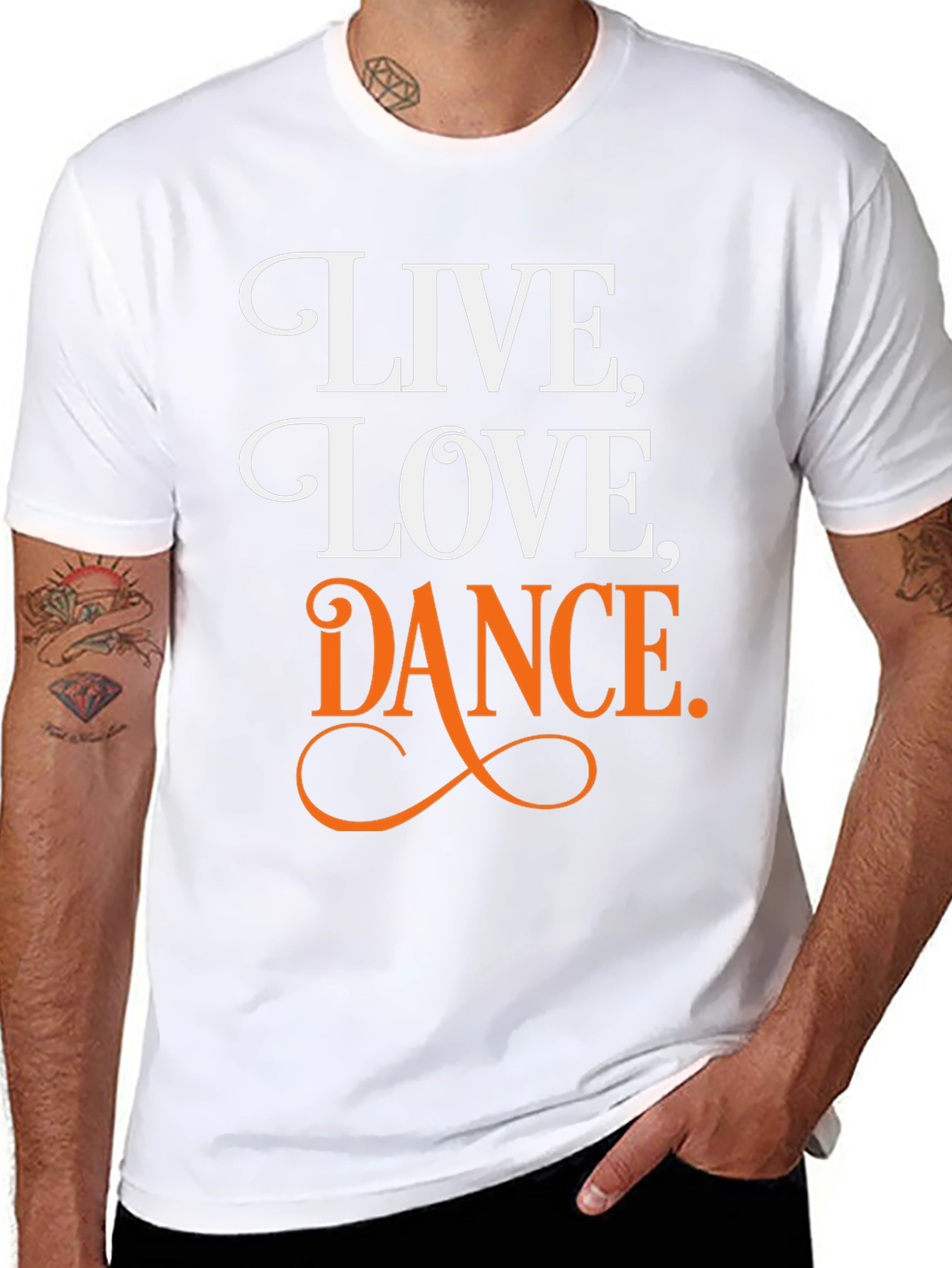 Black Live, Love, Dance Graphic Tee - Black T-Shirt view 8