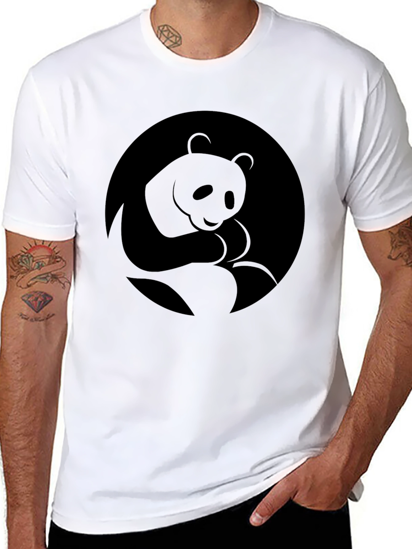 Black Black Panda Graphic Tee - Modern Style view 8