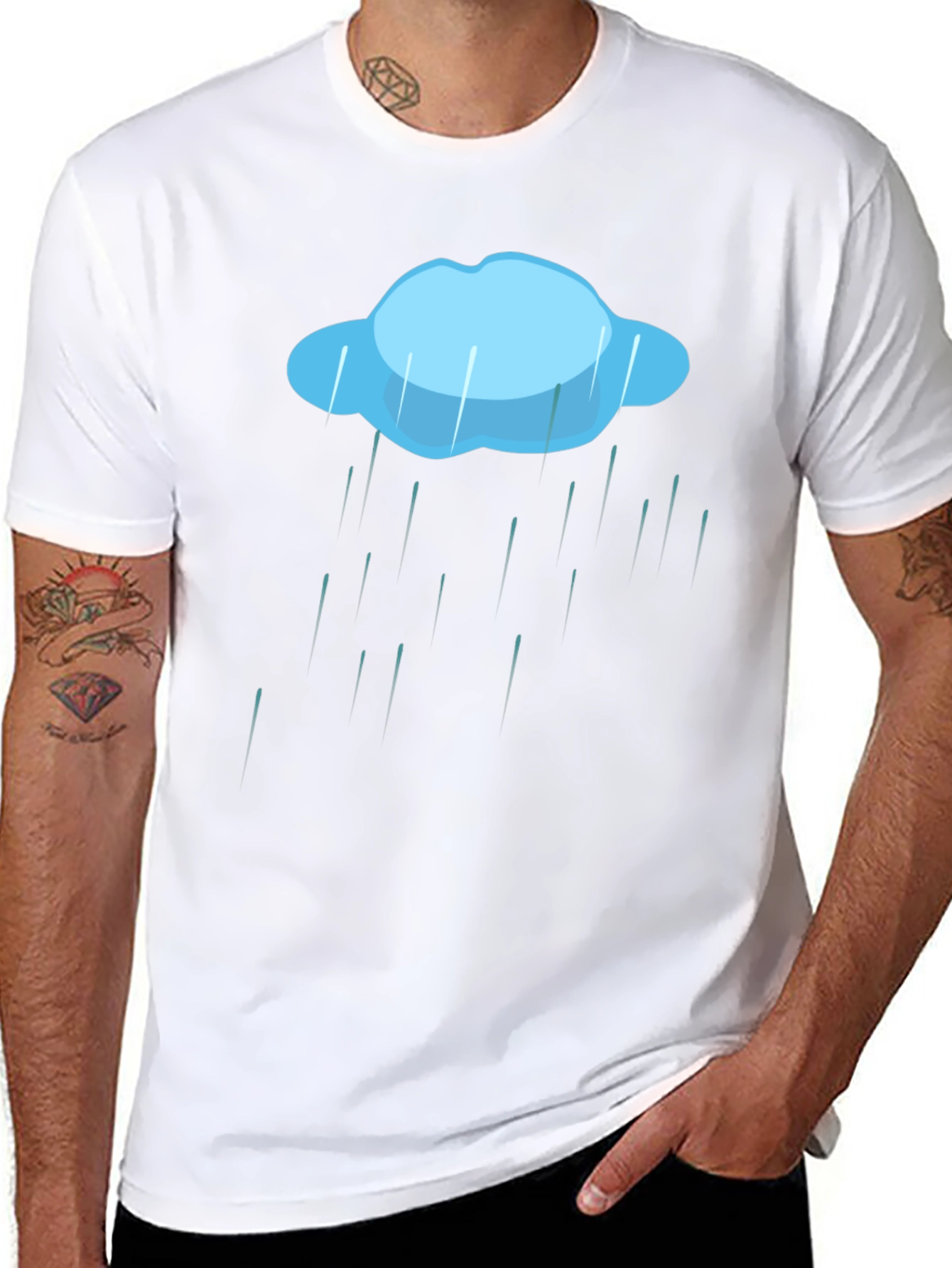 Black Rain Cloud Graphic Tee - Weather T-Shirt view 8