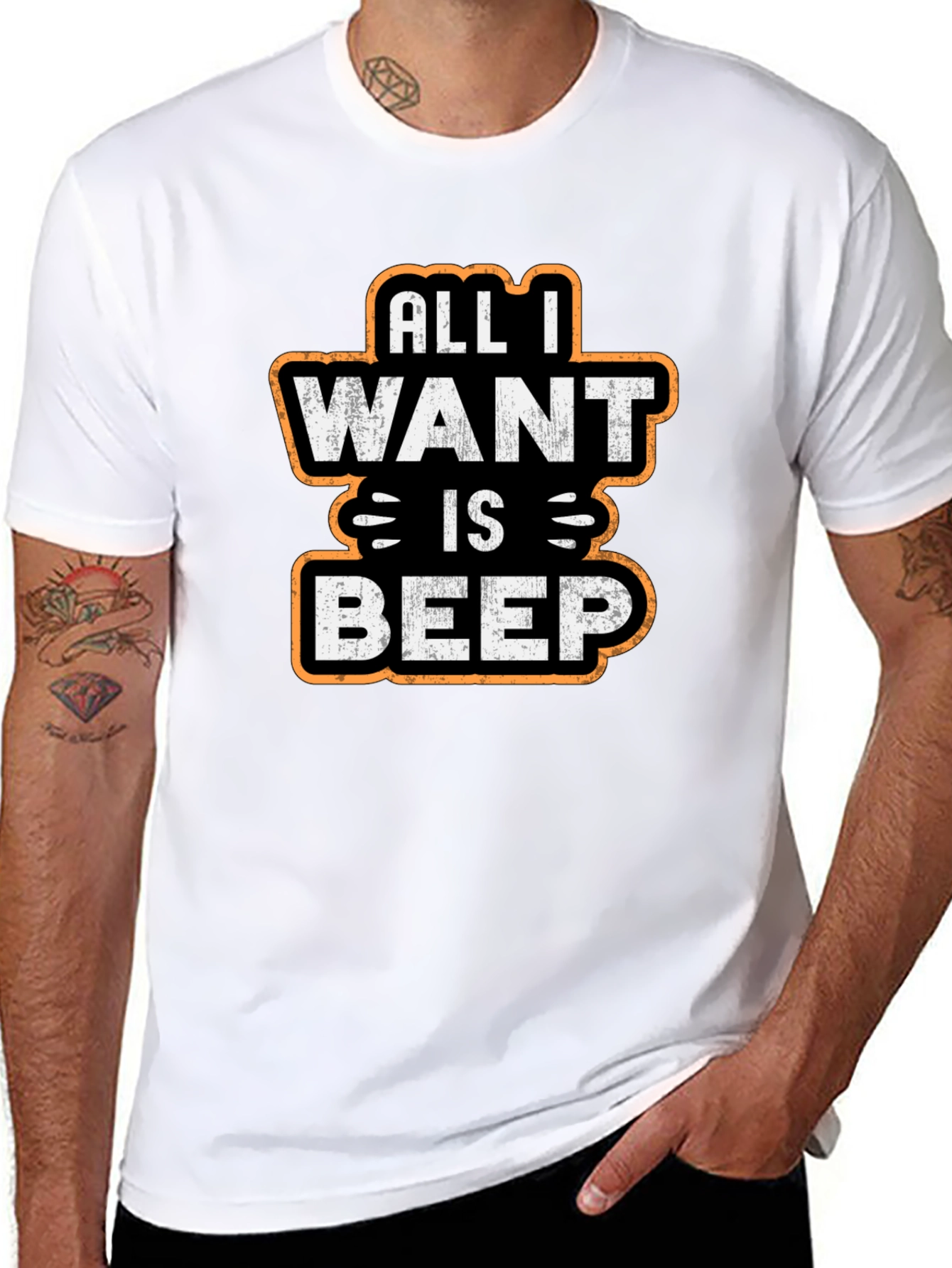 Black All I Want Is Beep - Graphic T-Shirt view 8