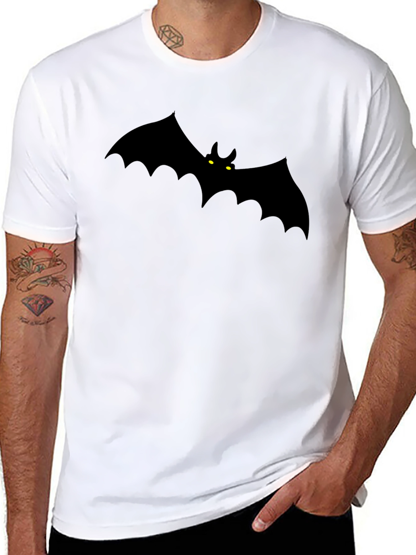 Black Bat Graphic Black T-Shirt - Halloween Style view 8