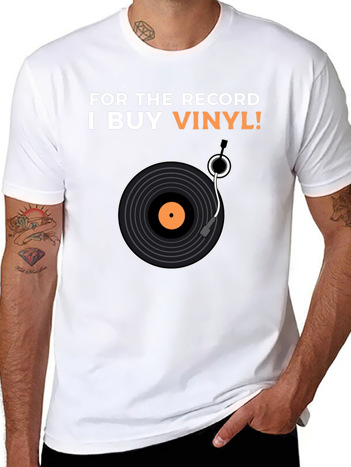 Black Vinyl Record T-Shirt - For The Record I Buy Vinyl! view 8