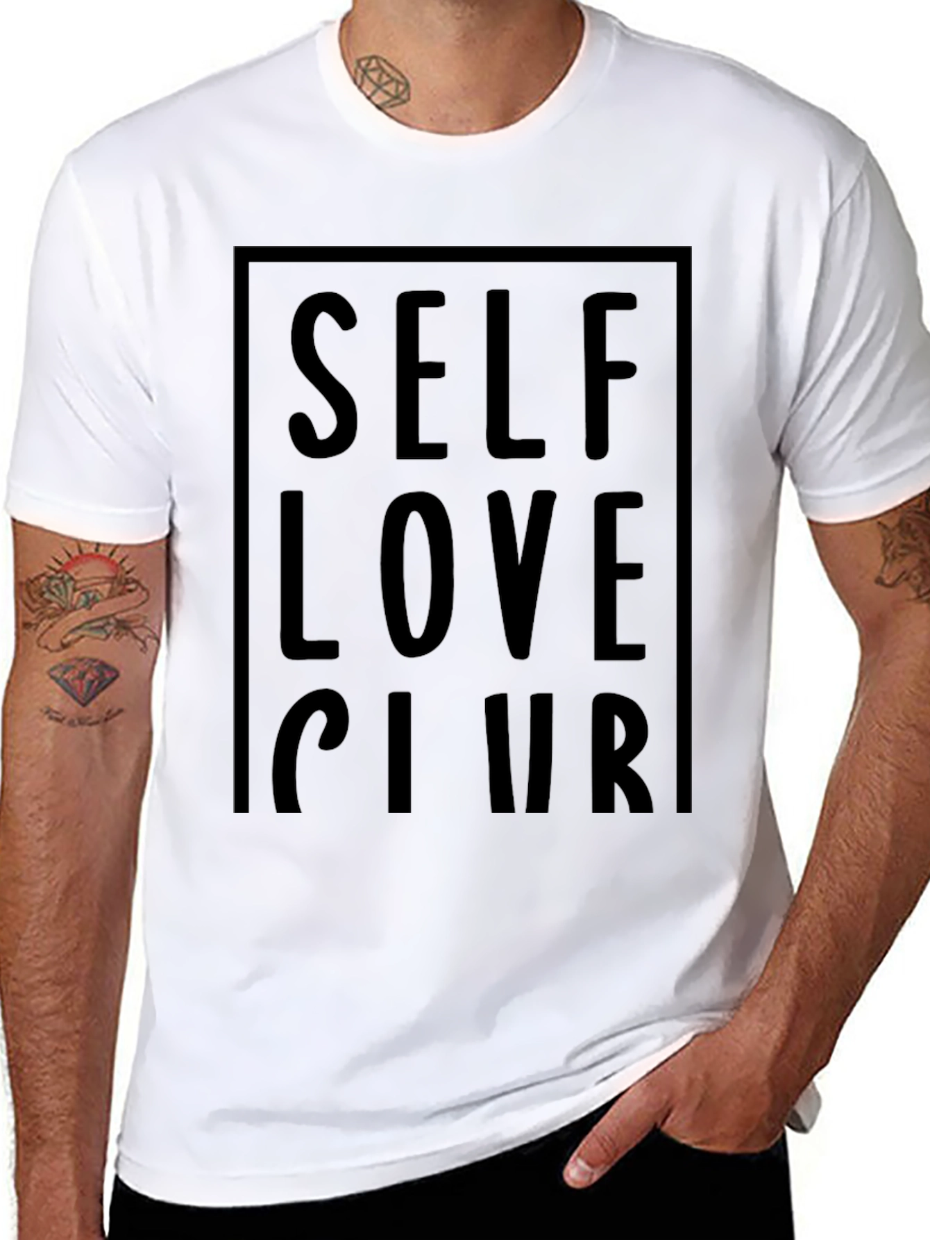 Black Self Love Club Graphic T-Shirt - Black view 8