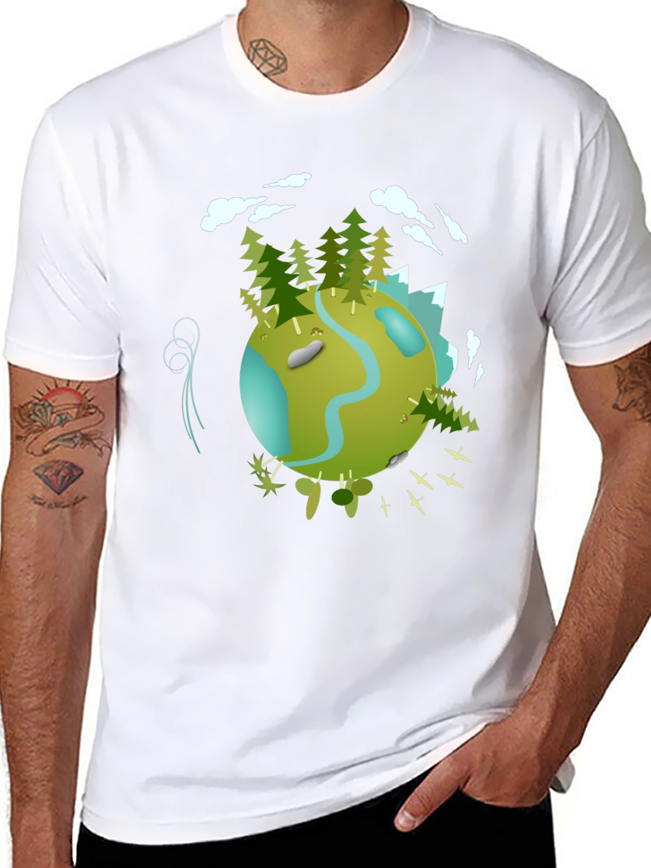 Black Eco Planet Graphic Tee - Black view 8