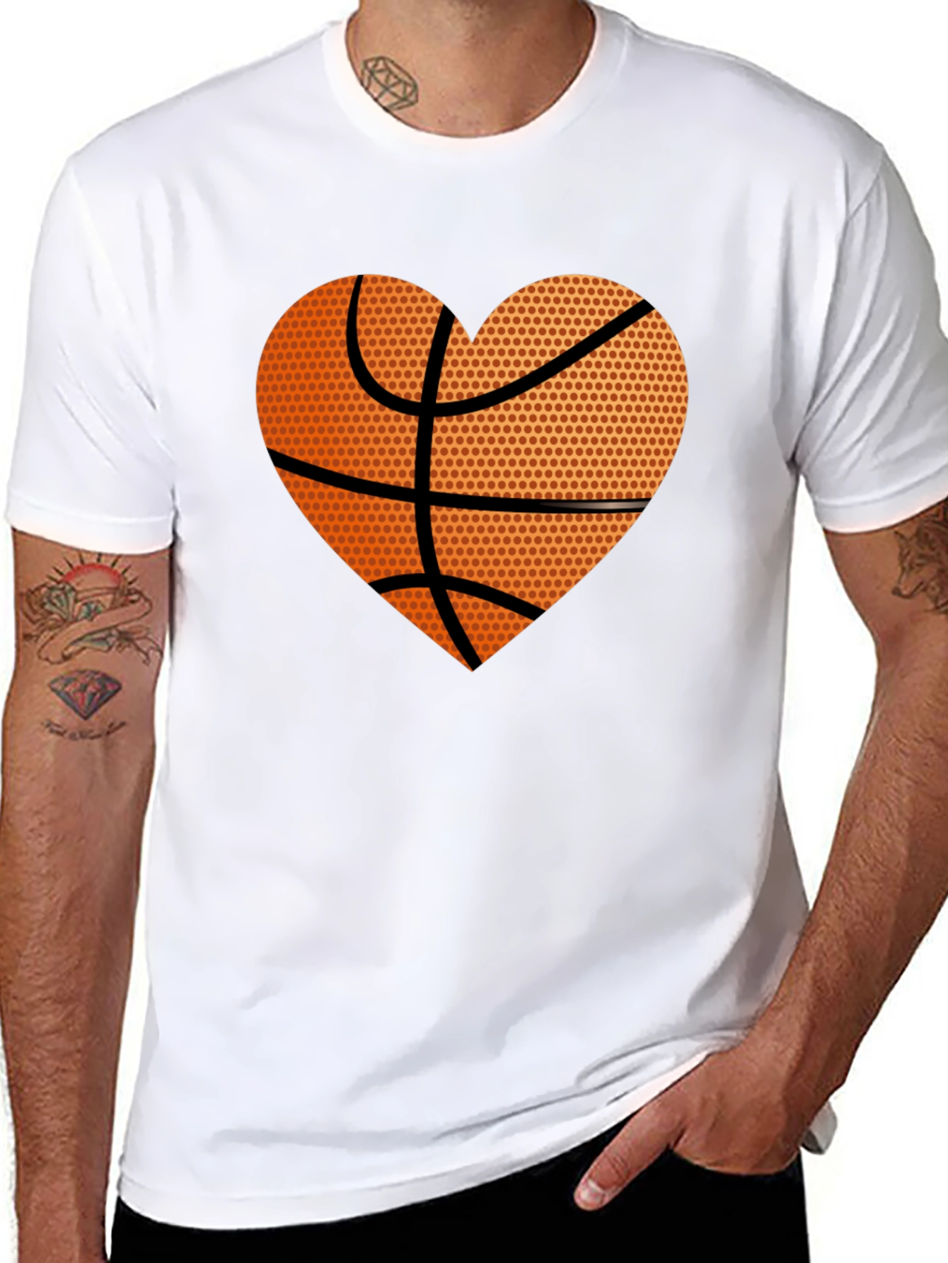 Black Basketball Heart Graphic Tee - Love the Game! view 8