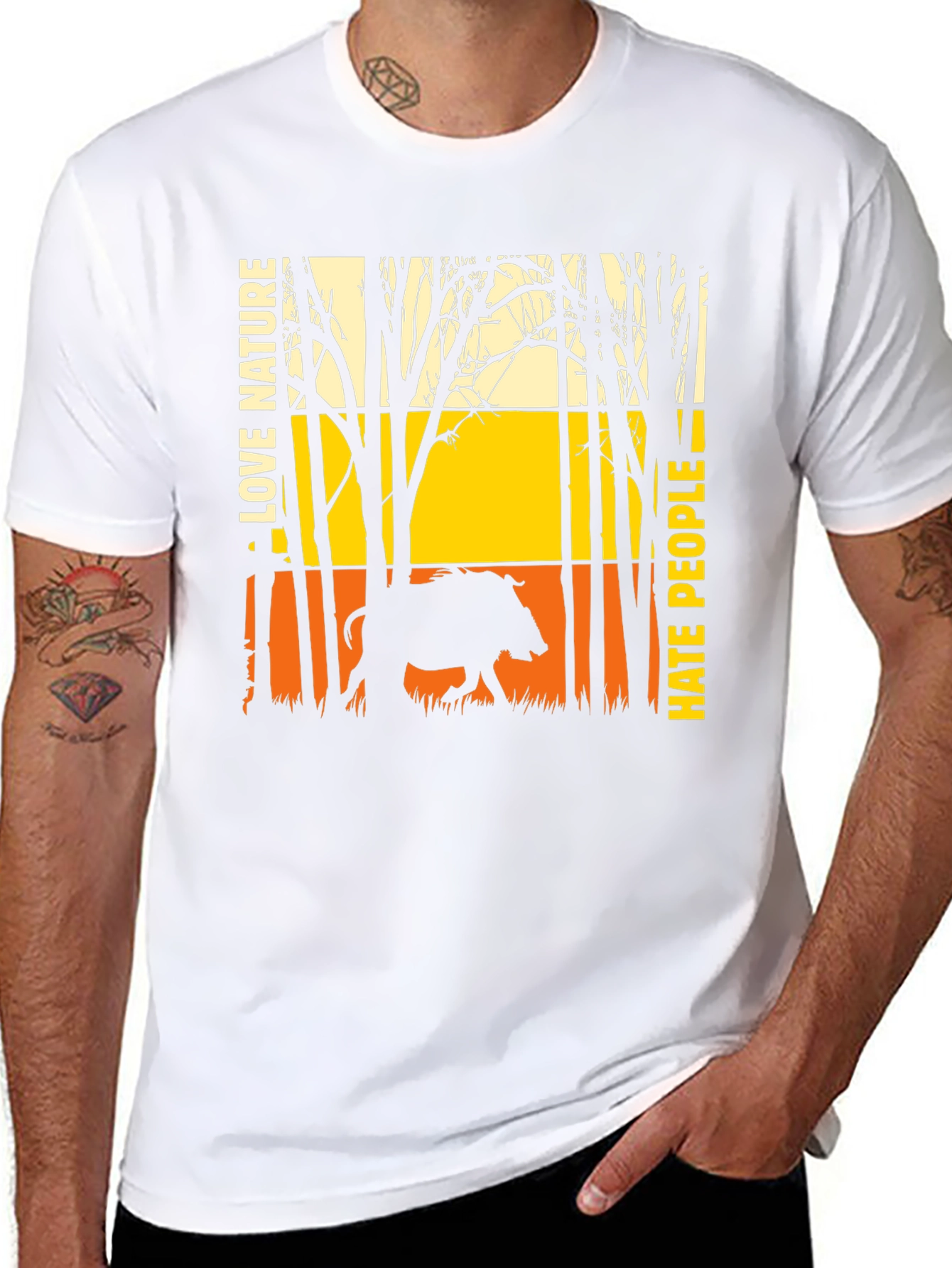 Black Love Nature Hate People Graphic Tee view 8