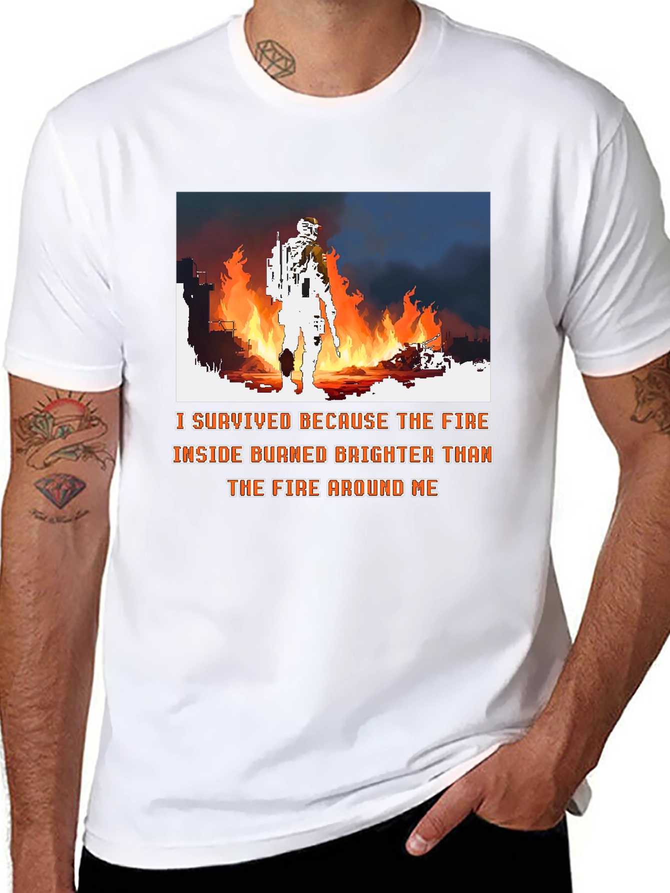 Black I Survived the Fire Graphic Tee - Courage and Resilience view 8