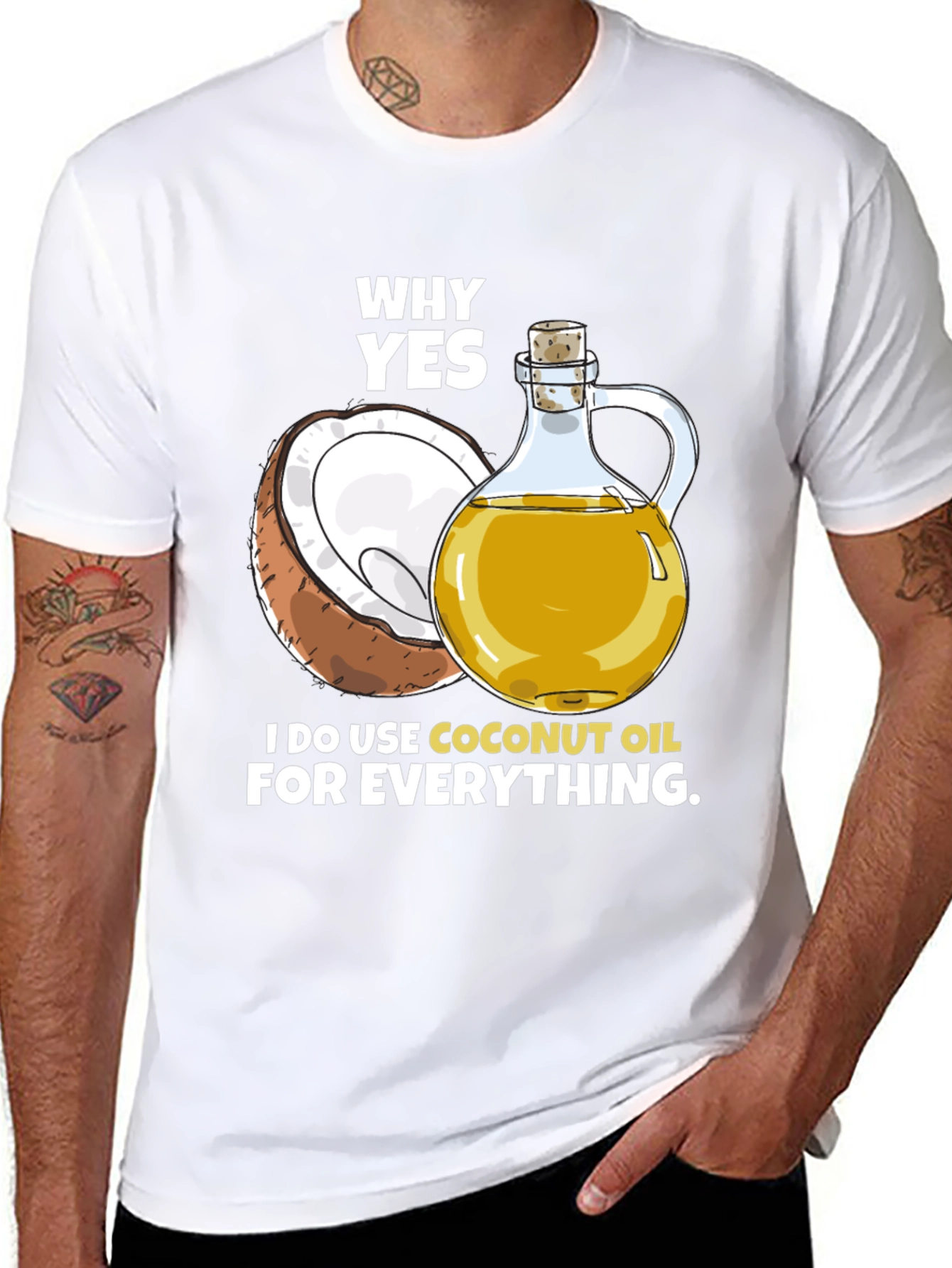 Black Coconut Oil T-Shirt - Why Yes, I Use It! view 8