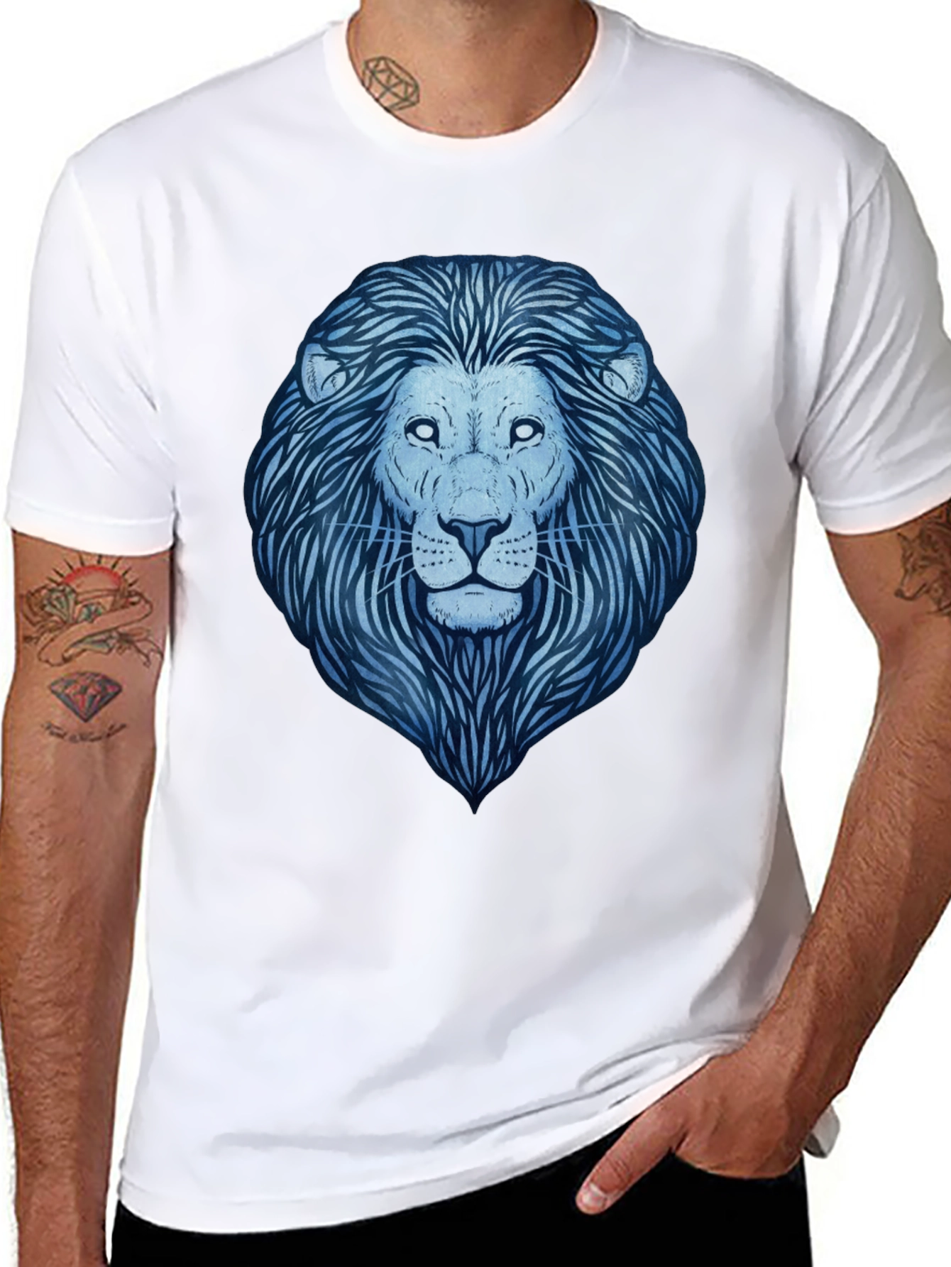 Black Lion Graphic Tee - Men's Black T-Shirt view 8
