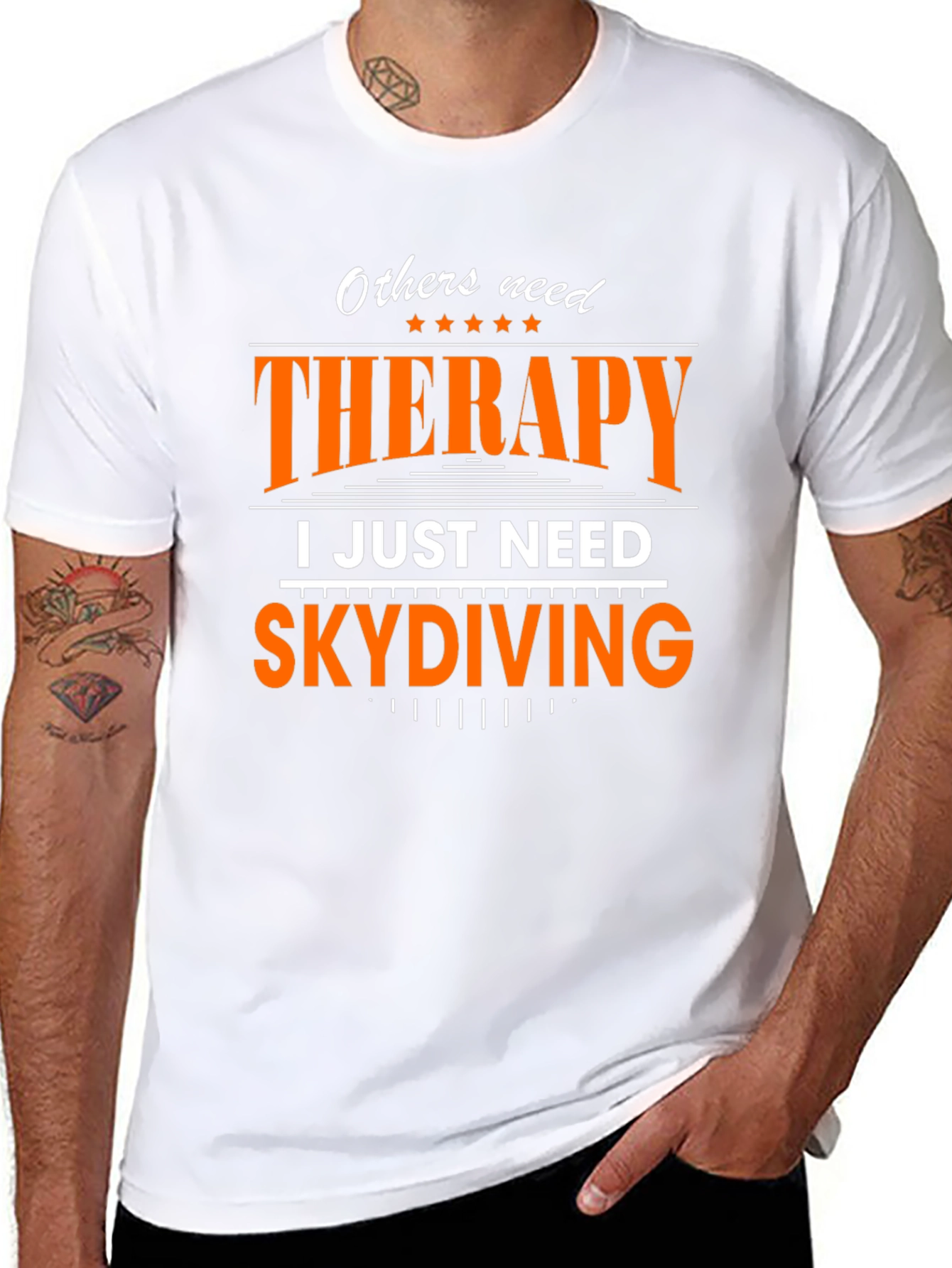 Black Skydiving Therapy T-Shirt view 8