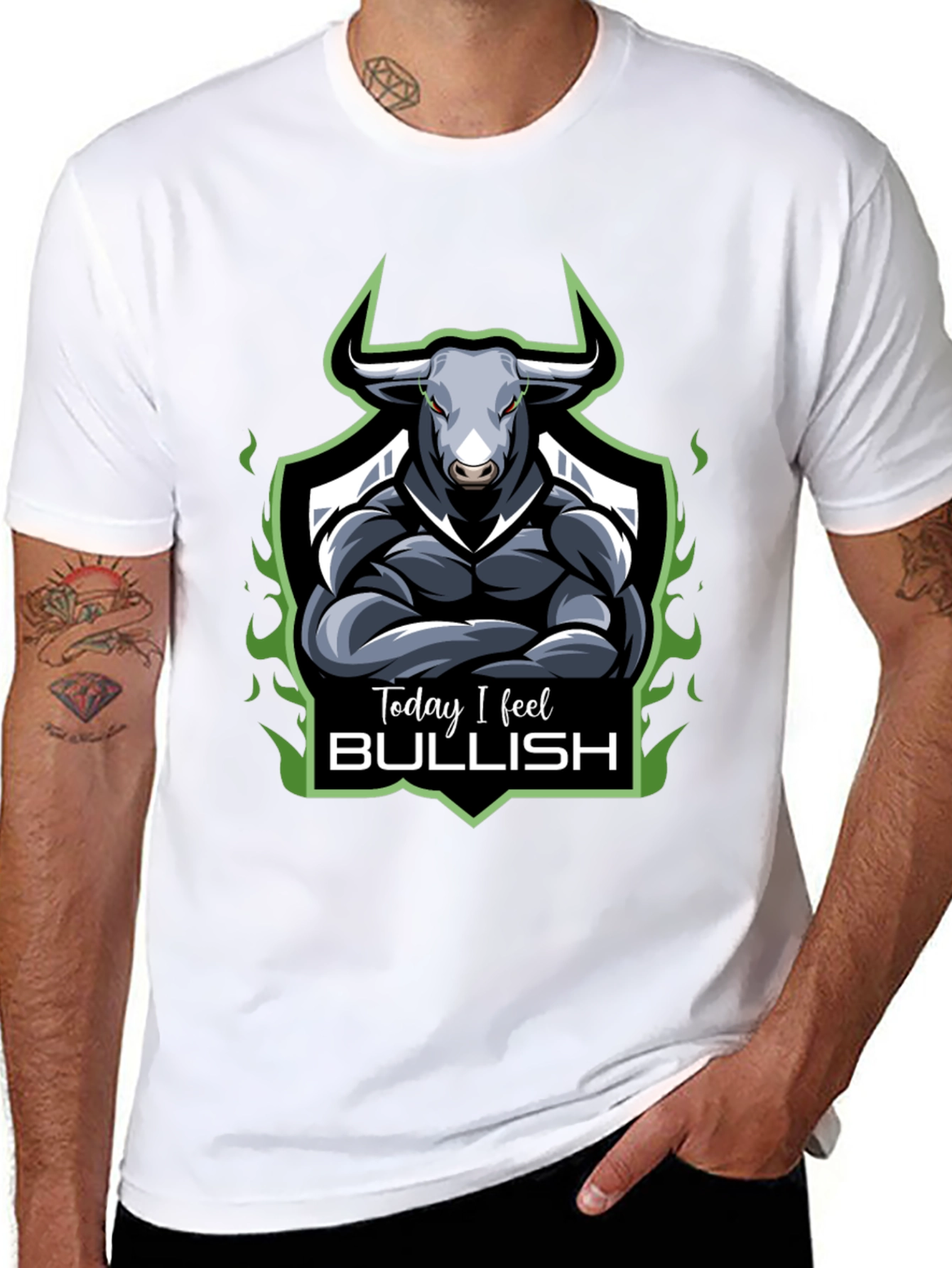 Black Today I Feel Bullish T-Shirt view 8