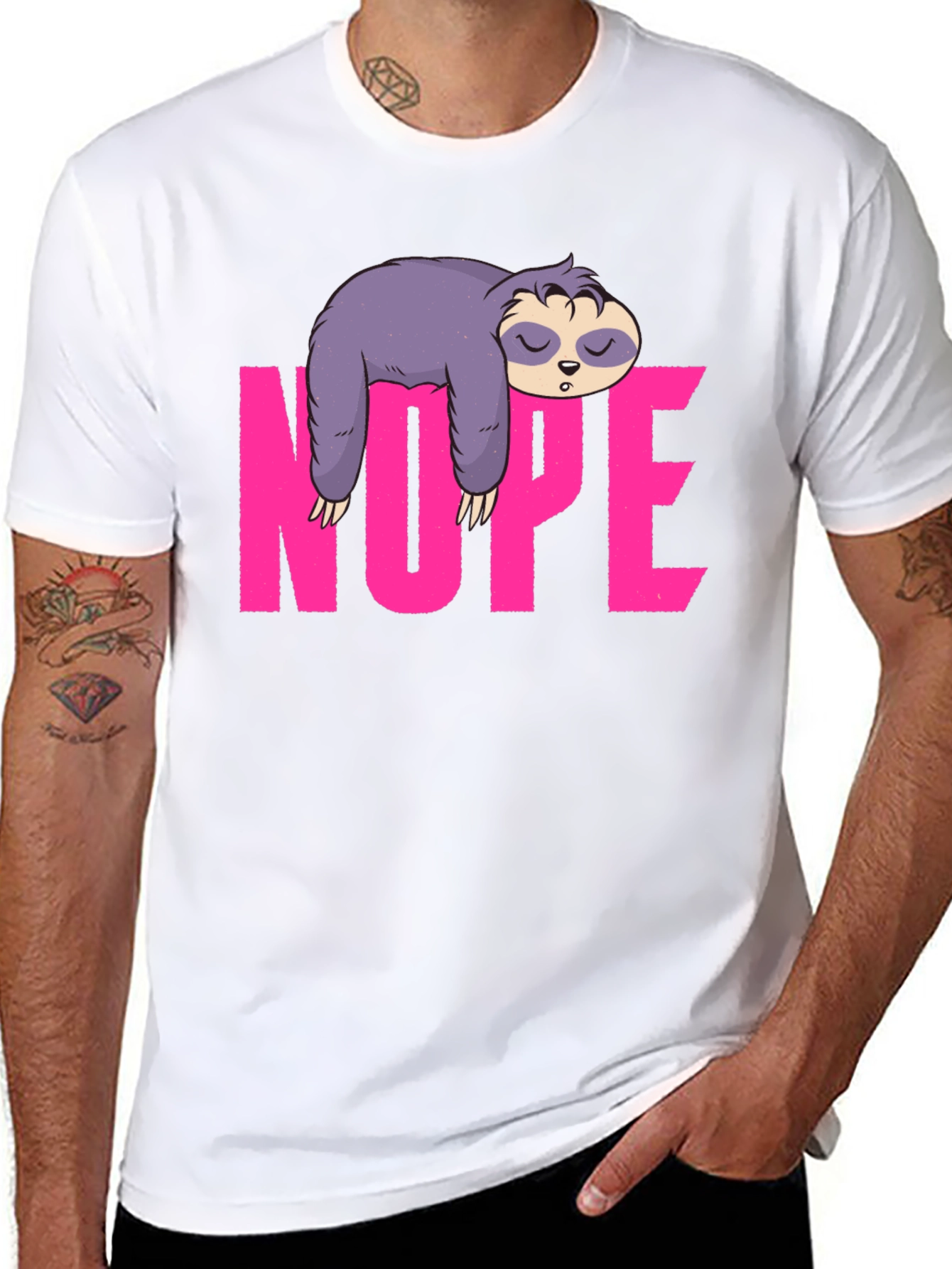 Black Sloth Nope Graphic Tee - Relaxed Fit view 8
