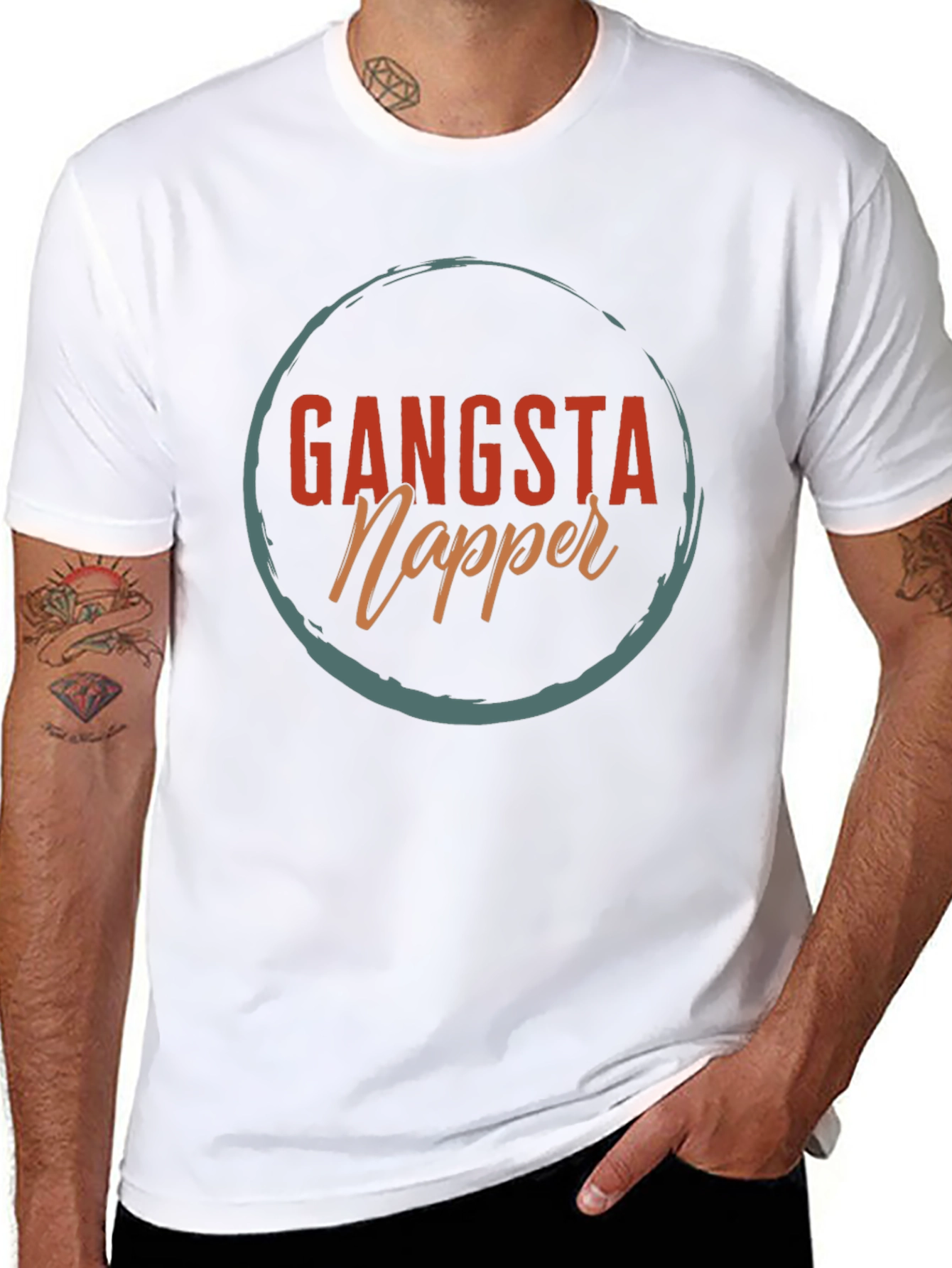 Black Gangsta Napper T-Shirt - Funny Sleep Tee view 8