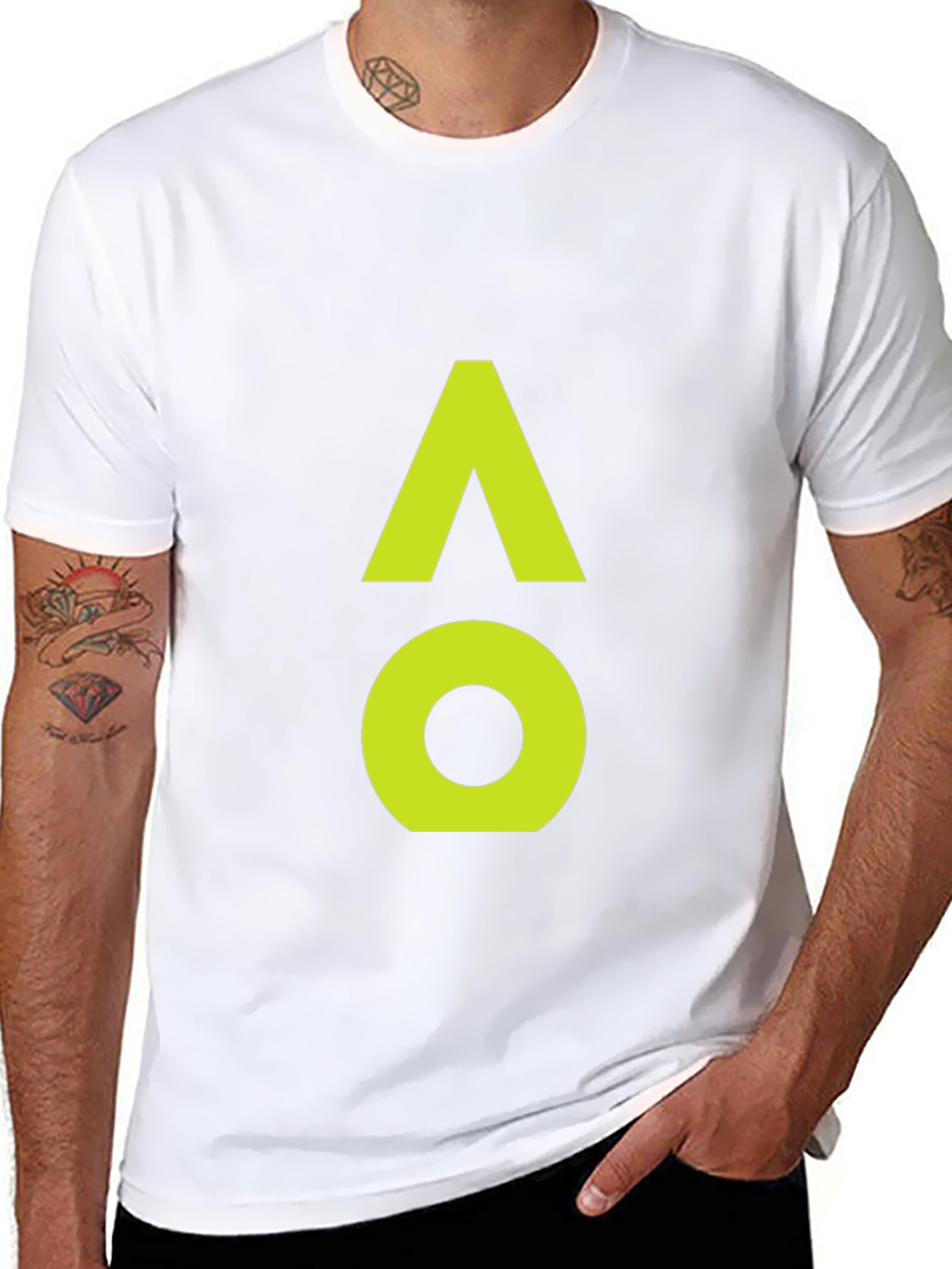 Black AO Symbol Graphic Tee - Modern Minimalist Design view 8
