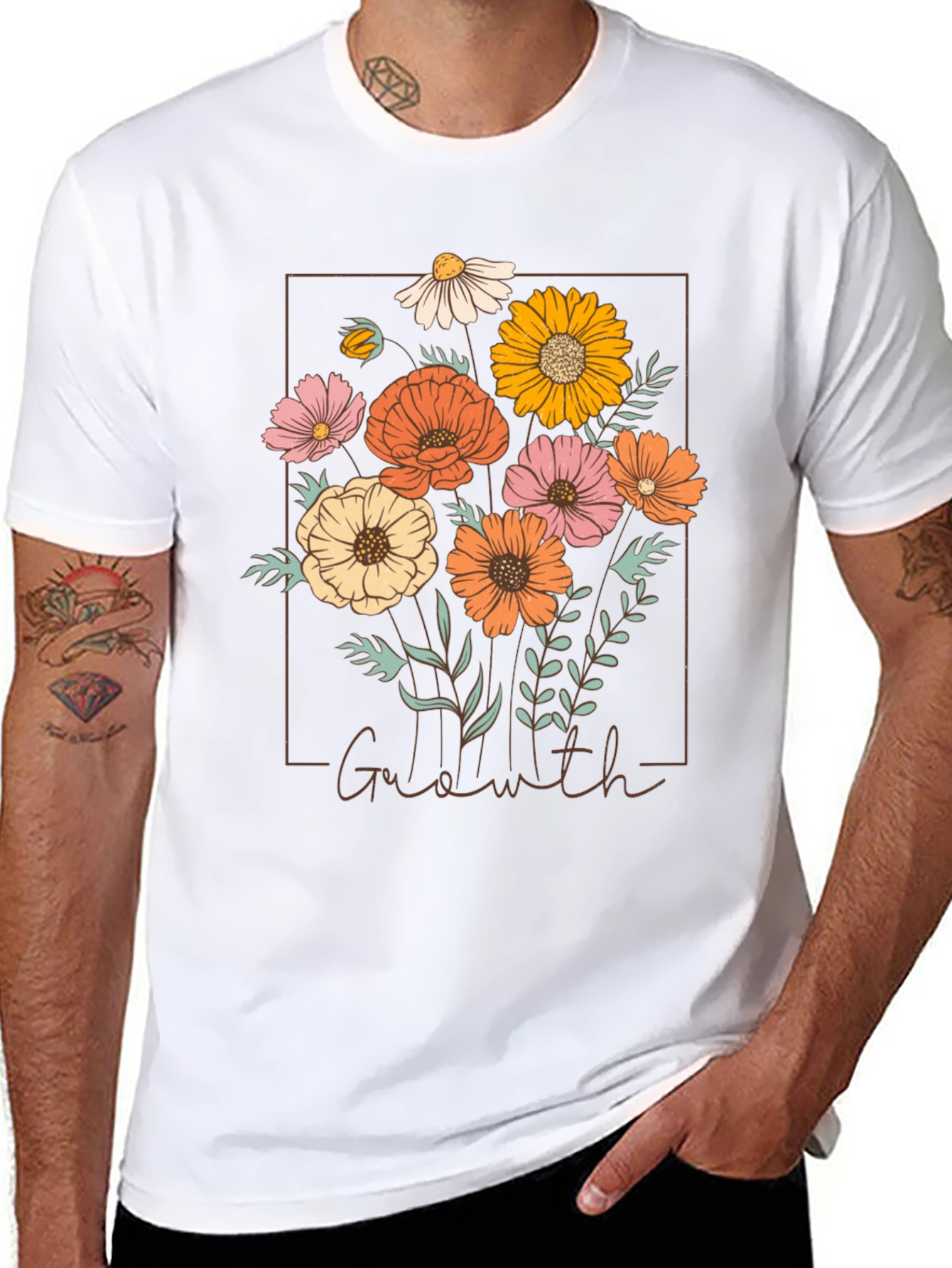 Black Floral Graphic Tee - Galawith Botanical Design view 8