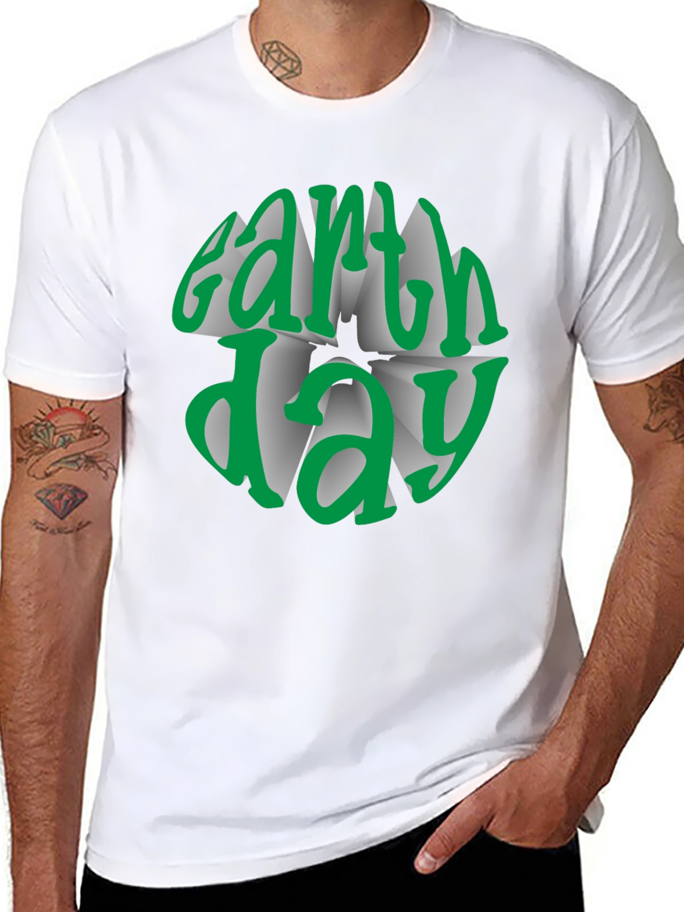 Black Earth Day Graphic Tee - Black Cotton T-Shirt view 8
