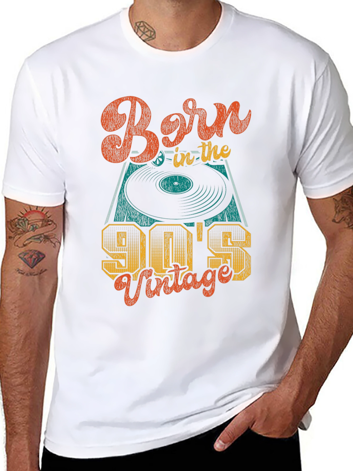 Black Born in the 90's Vintage T-Shirt view 8