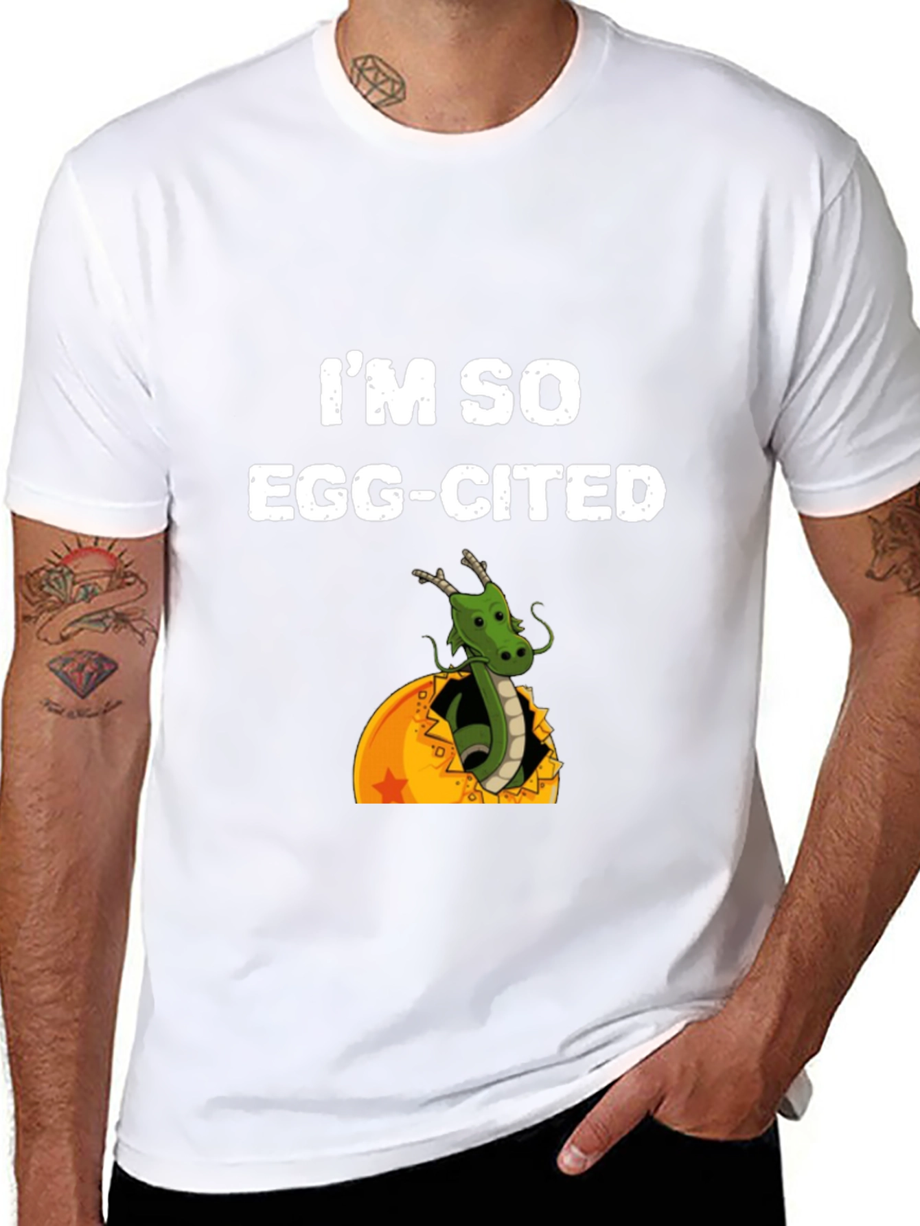 Black I'm So Egg-Cited T-Shirt view 8