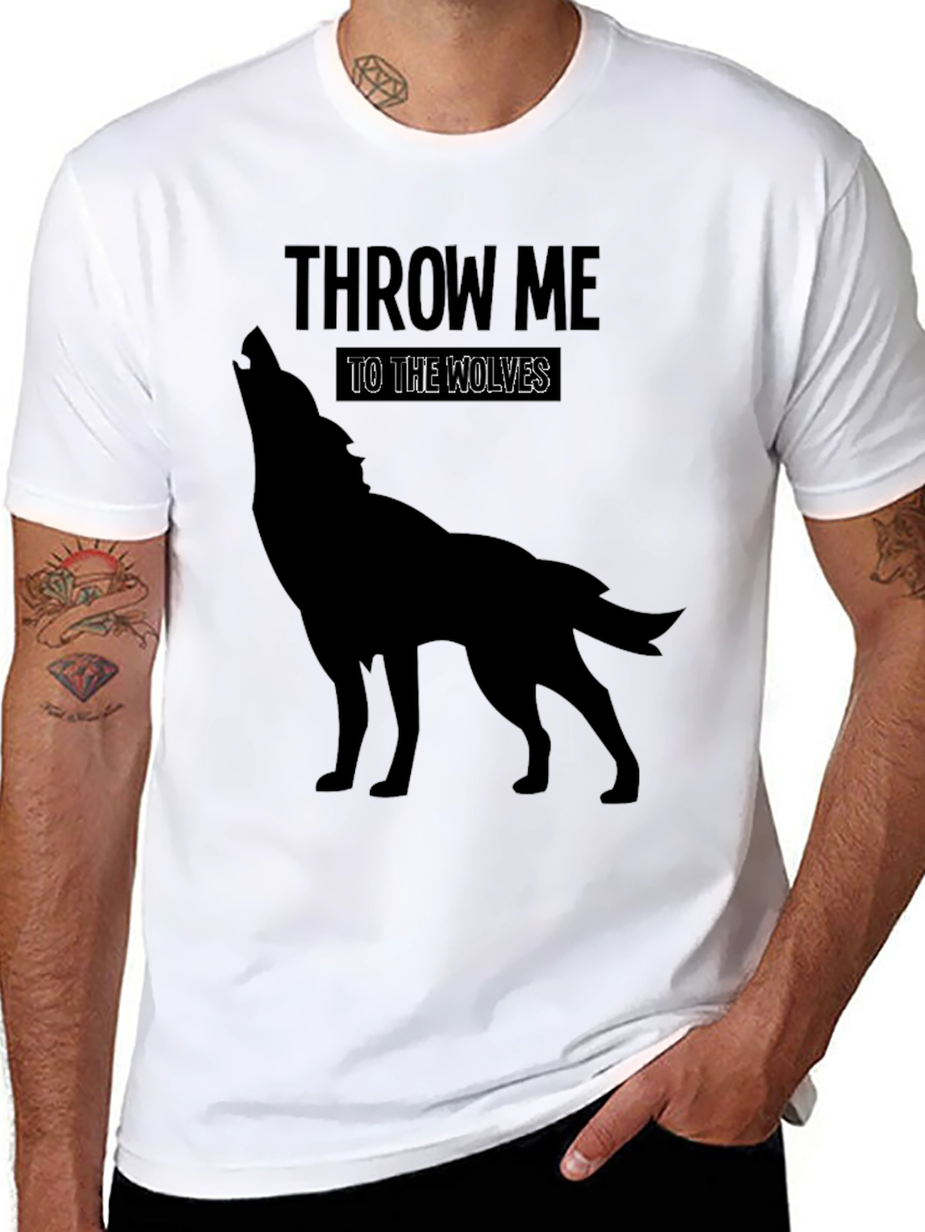 Black Throw Me to the Wolves Graphic T-Shirt view 8