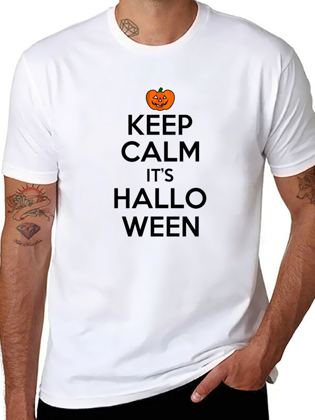 Black Keep Calm Halloween T-Shirt - Spooky Season Style view 8