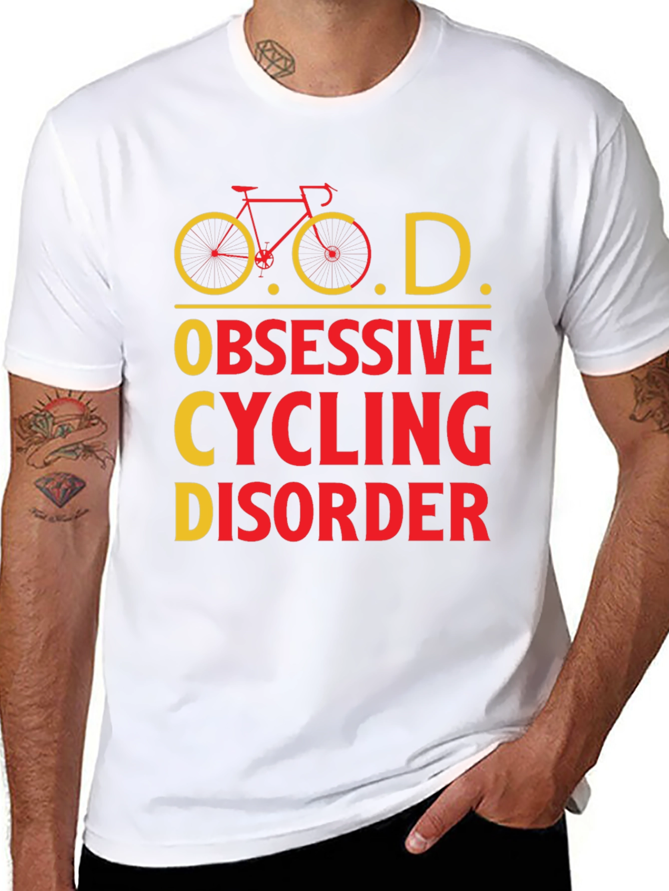 Black Obsessive Cycling Disorder Graphic Tee view 8