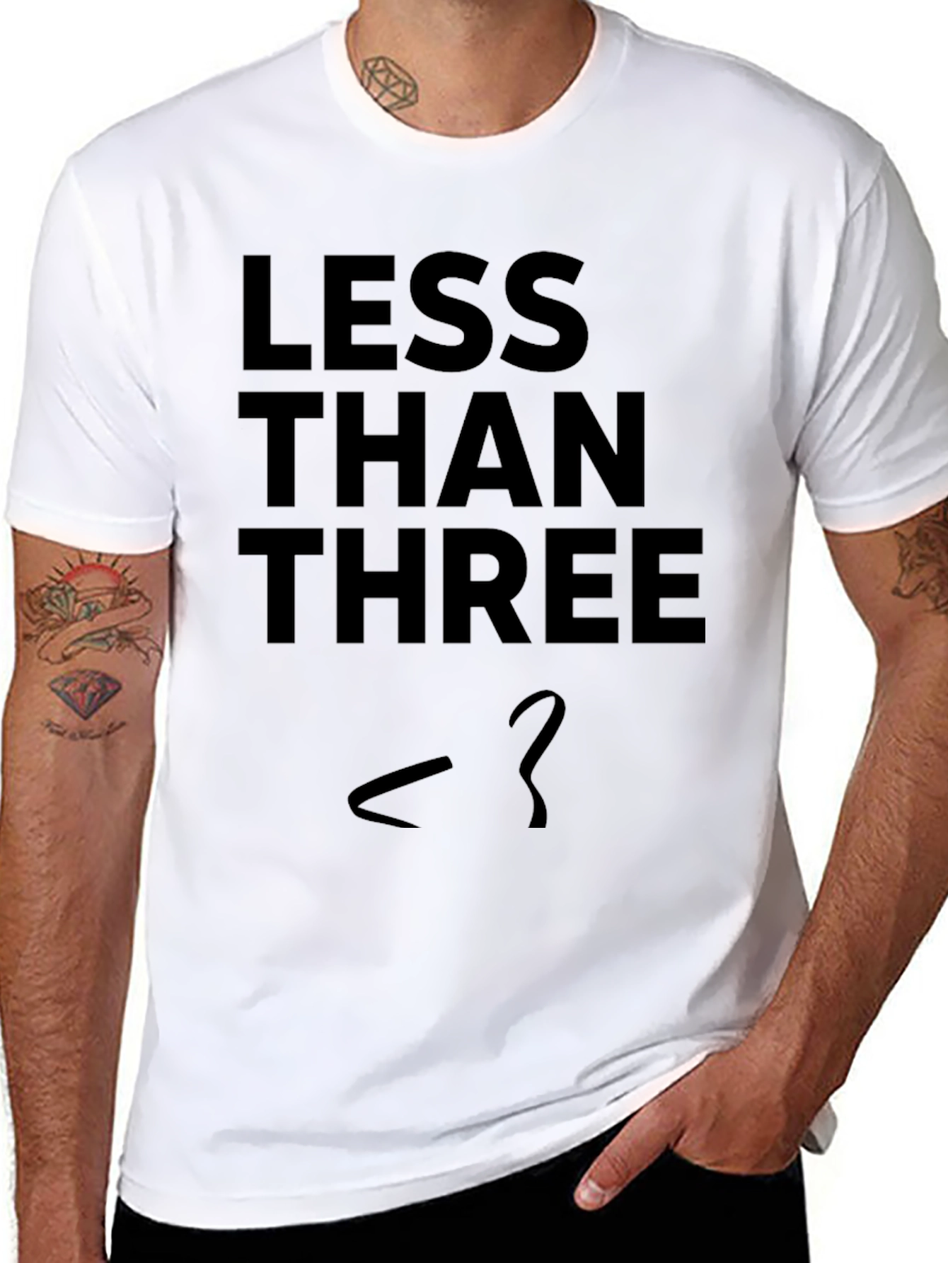 Black Less Than Three T-Shirt view 8