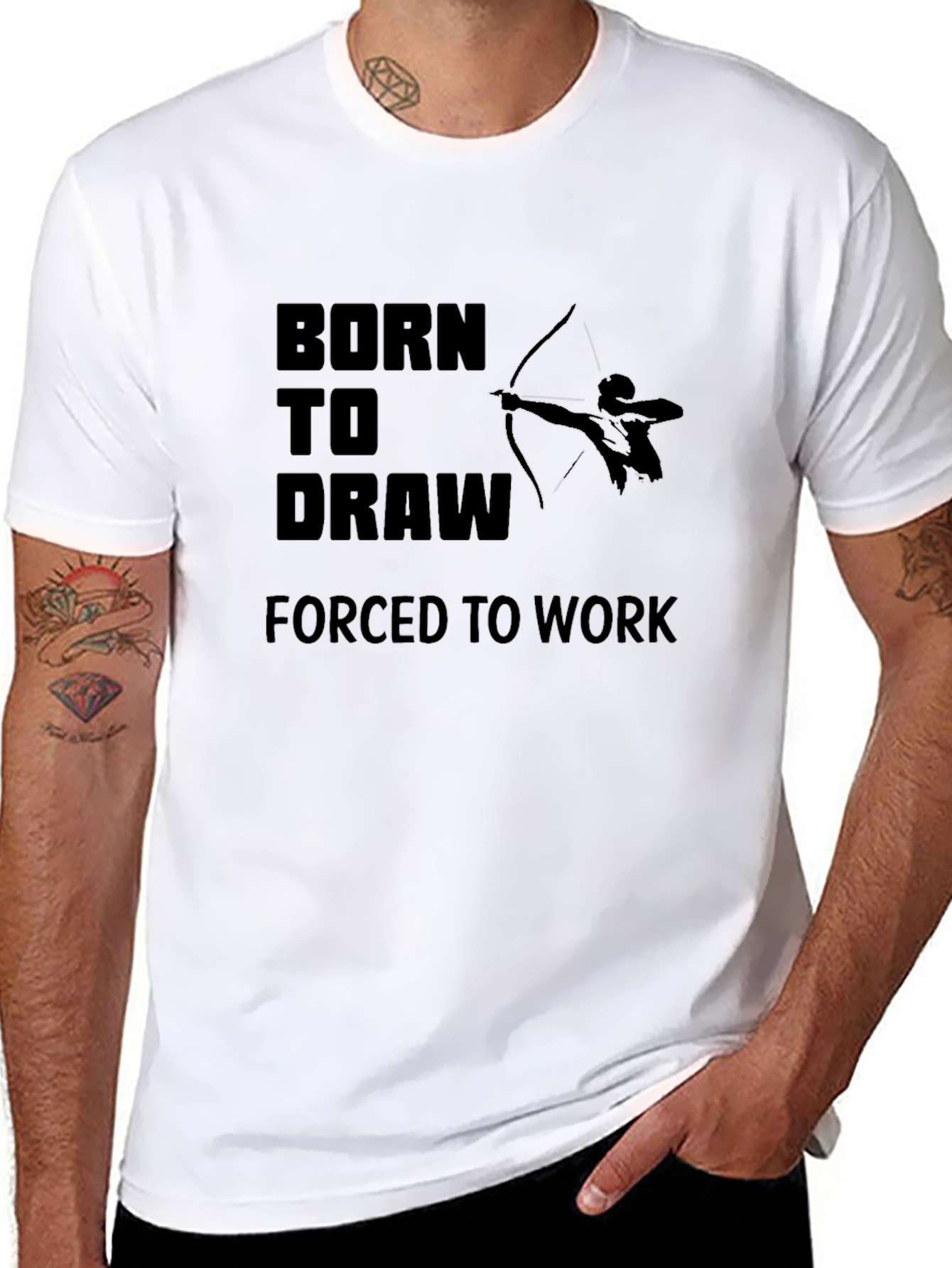 Black Born to Draw T-Shirt - Archer Graphic Tee view 8