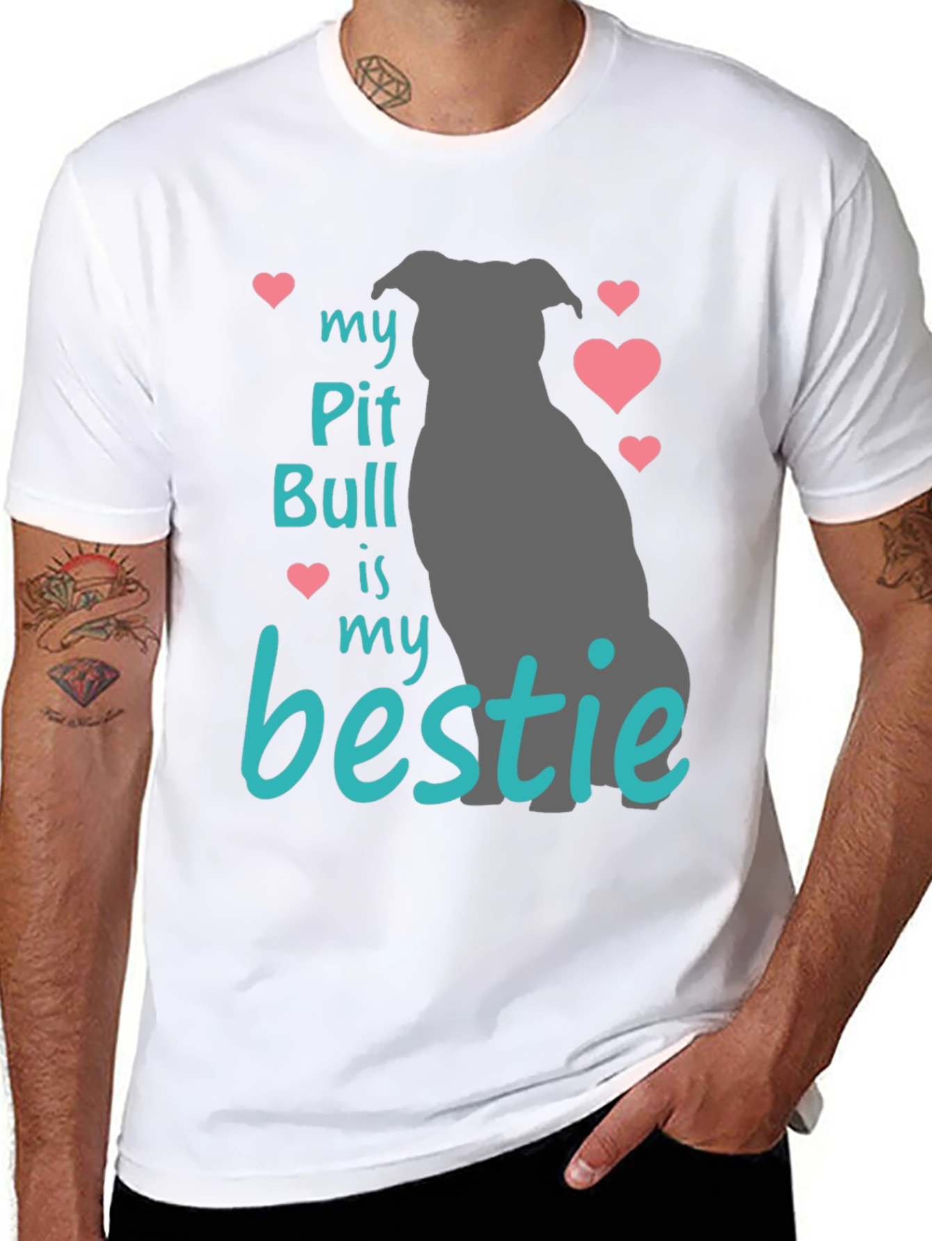 Black My Pit Bull Is My Bestie T-Shirt view 8