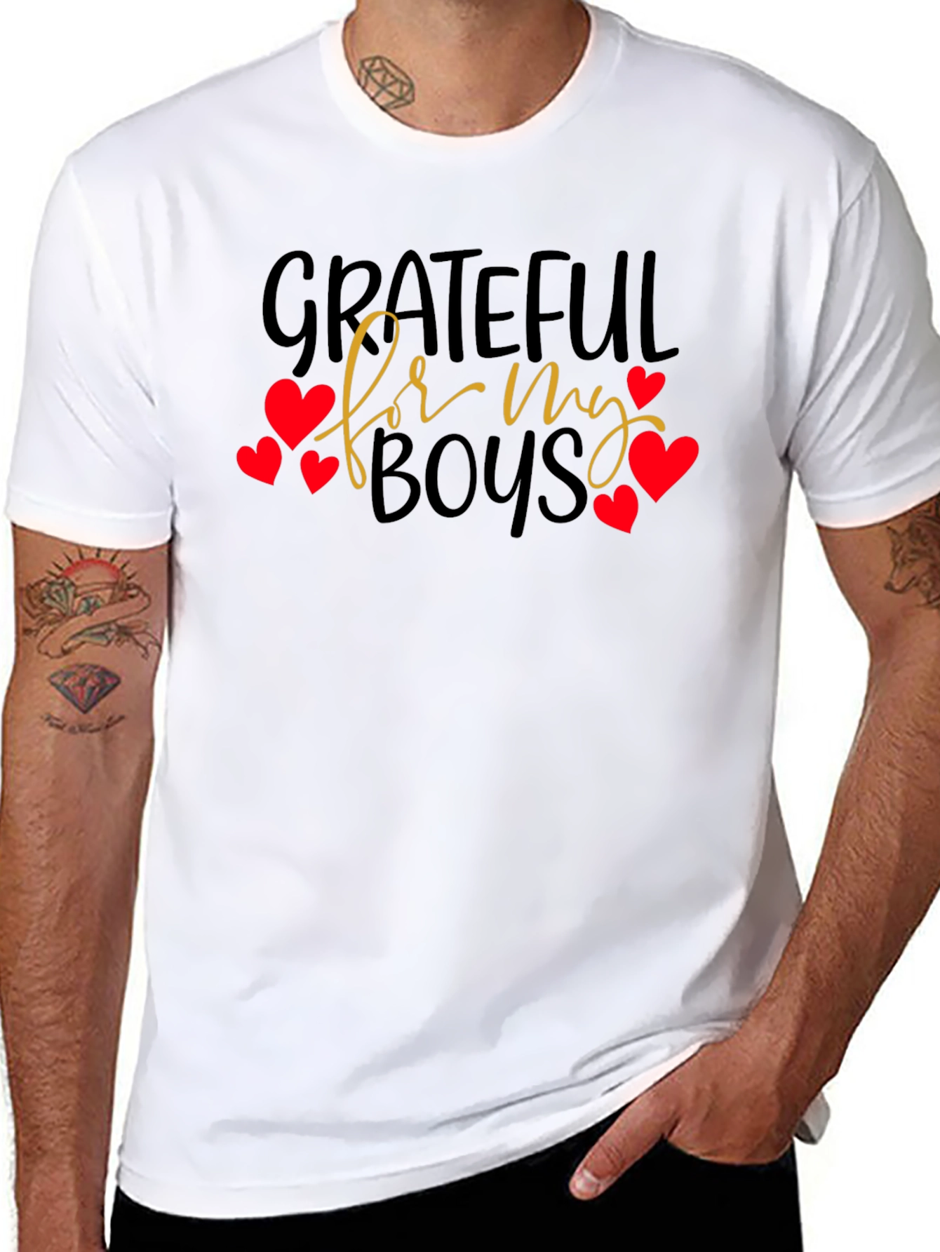 Black Grateful For My Boys T-Shirt -  Heart Accents view 8