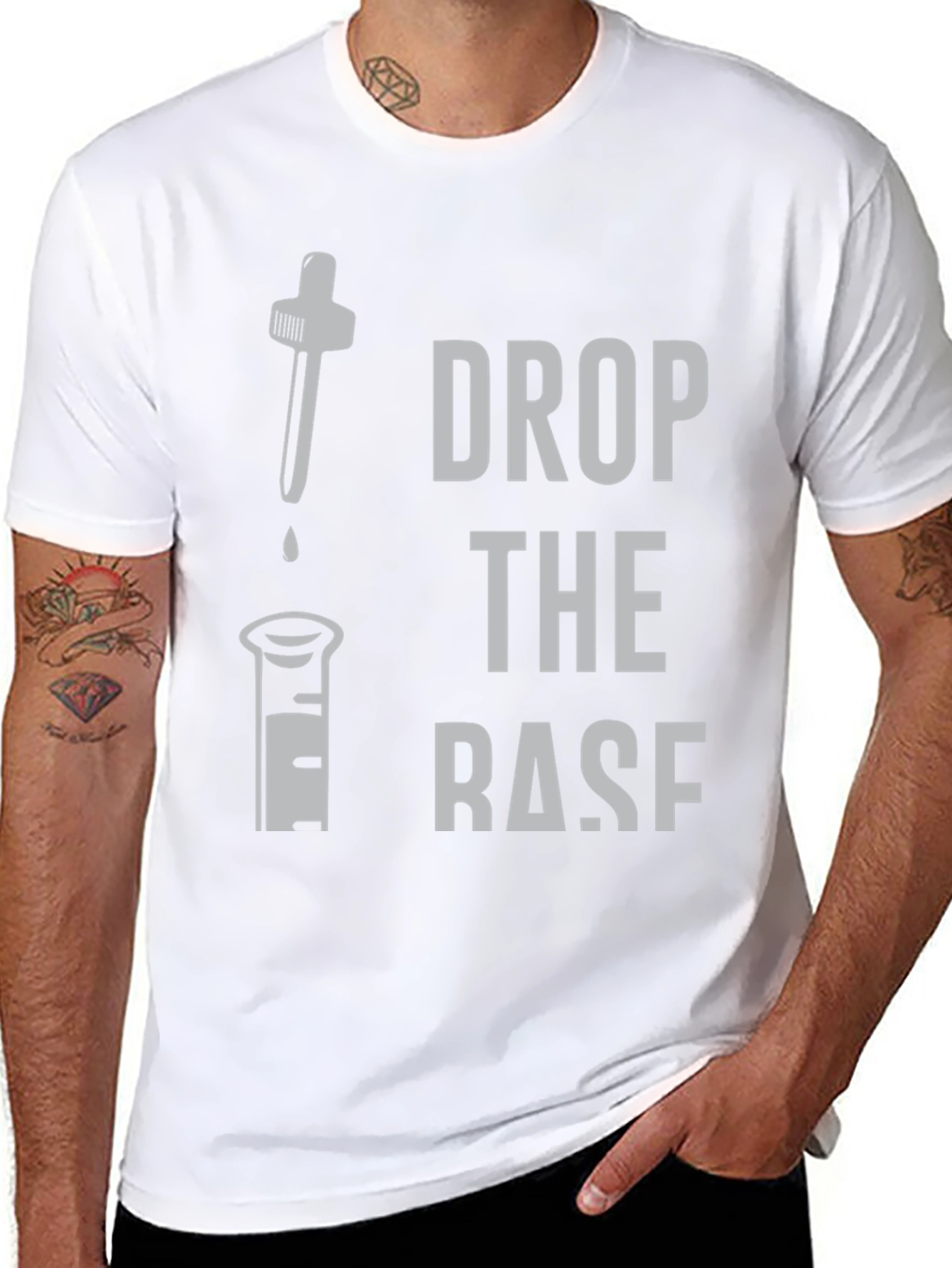 Black Drop the Base Funny Chemistry T-Shirt view 8