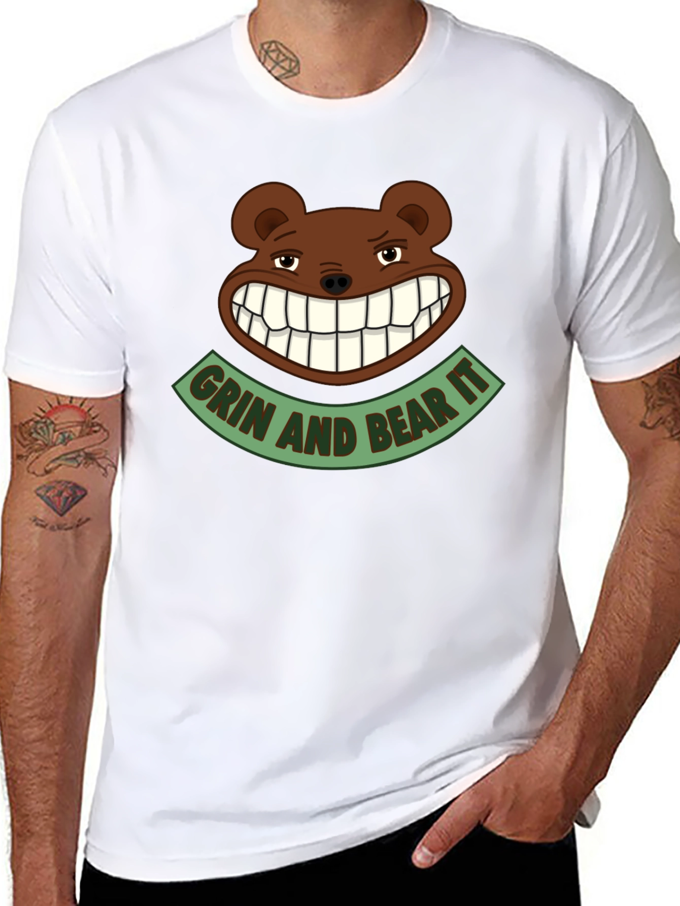 Black Grin and Bear It Graphic Tee view 8