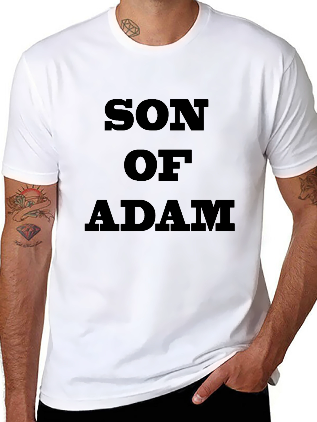 Black Son of Adam Graphic Tee - Bold Statement Shirt view 8