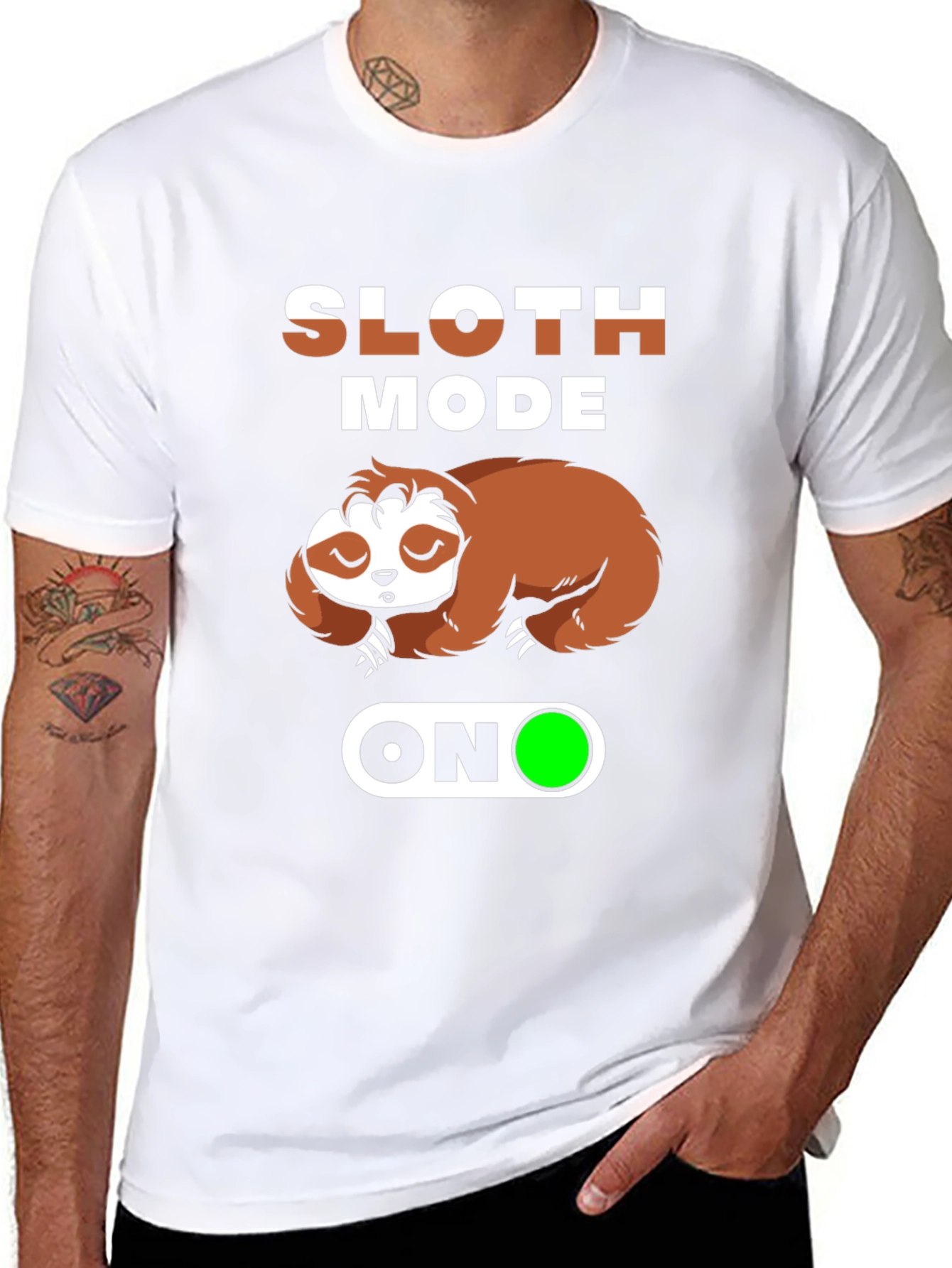 Black Sloth Mode On T-Shirt - Comfy, Relaxed Fit view 8