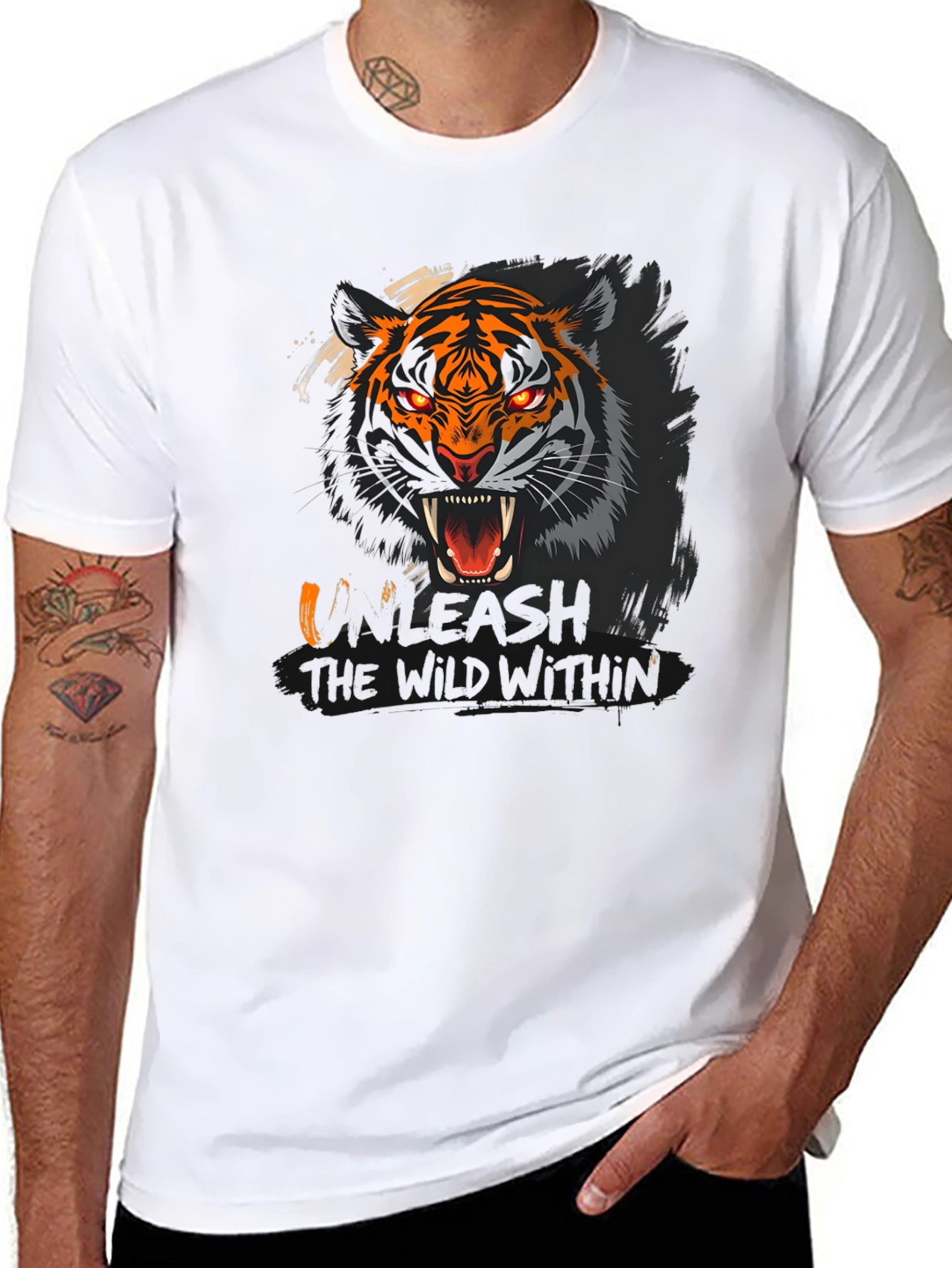 Black Unleash the Wild Within Graphic T-Shirt view 8