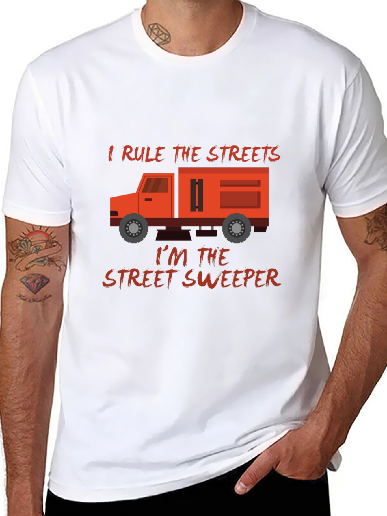 Black I Rule The Streets Street Sweeper T-Shirt view 8