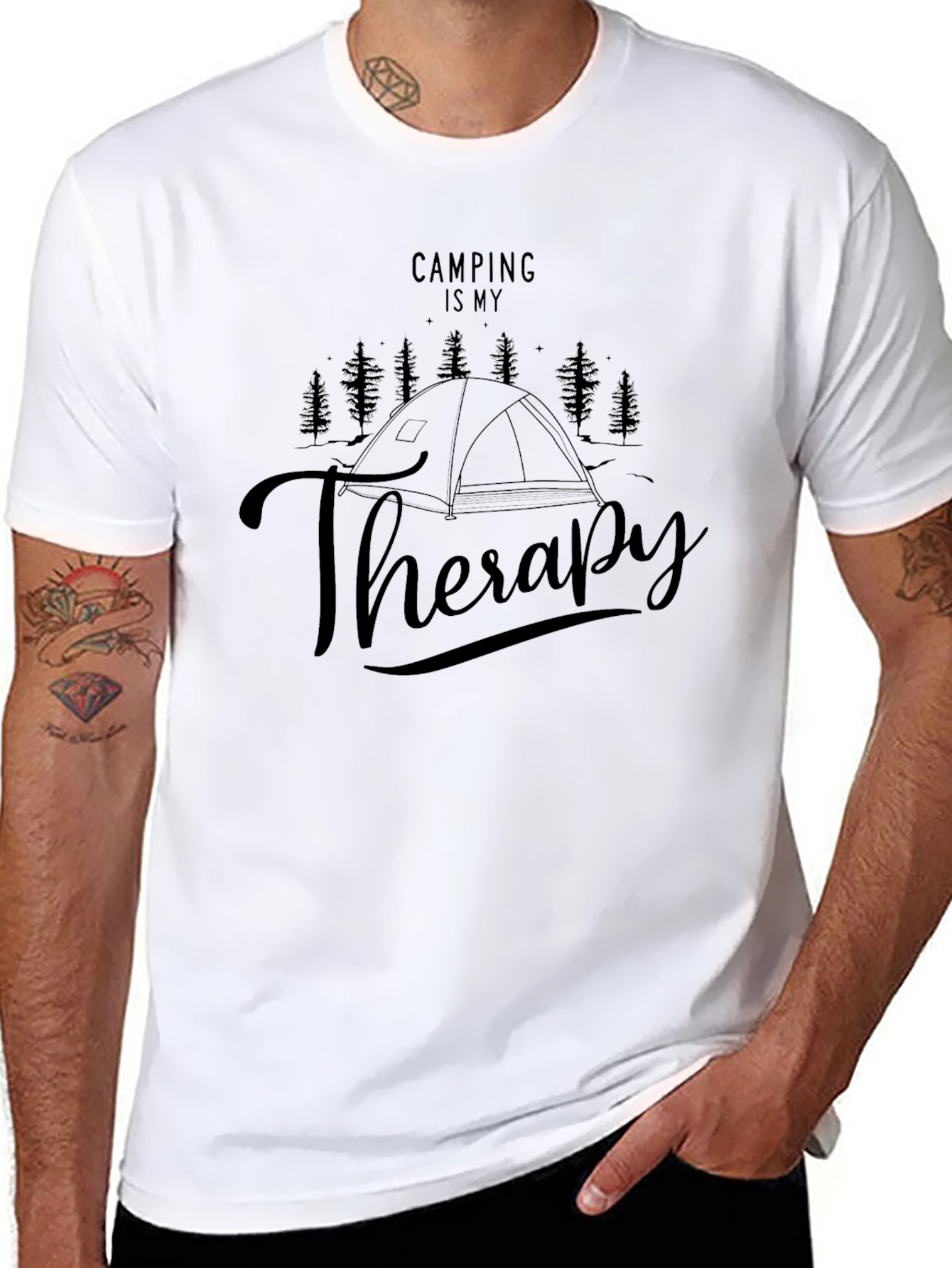 Camping Is My Therapy Graphic Tee - 8
