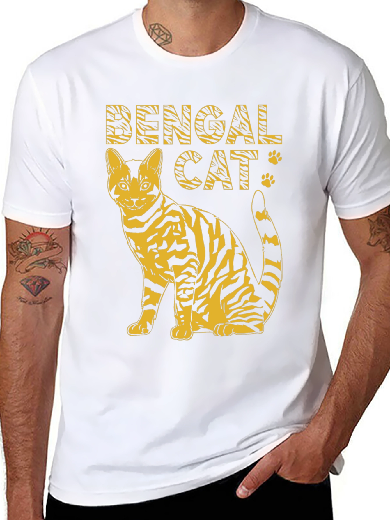 Black Bengal Cat Graphic Tee - Animal Print Shirt view 8