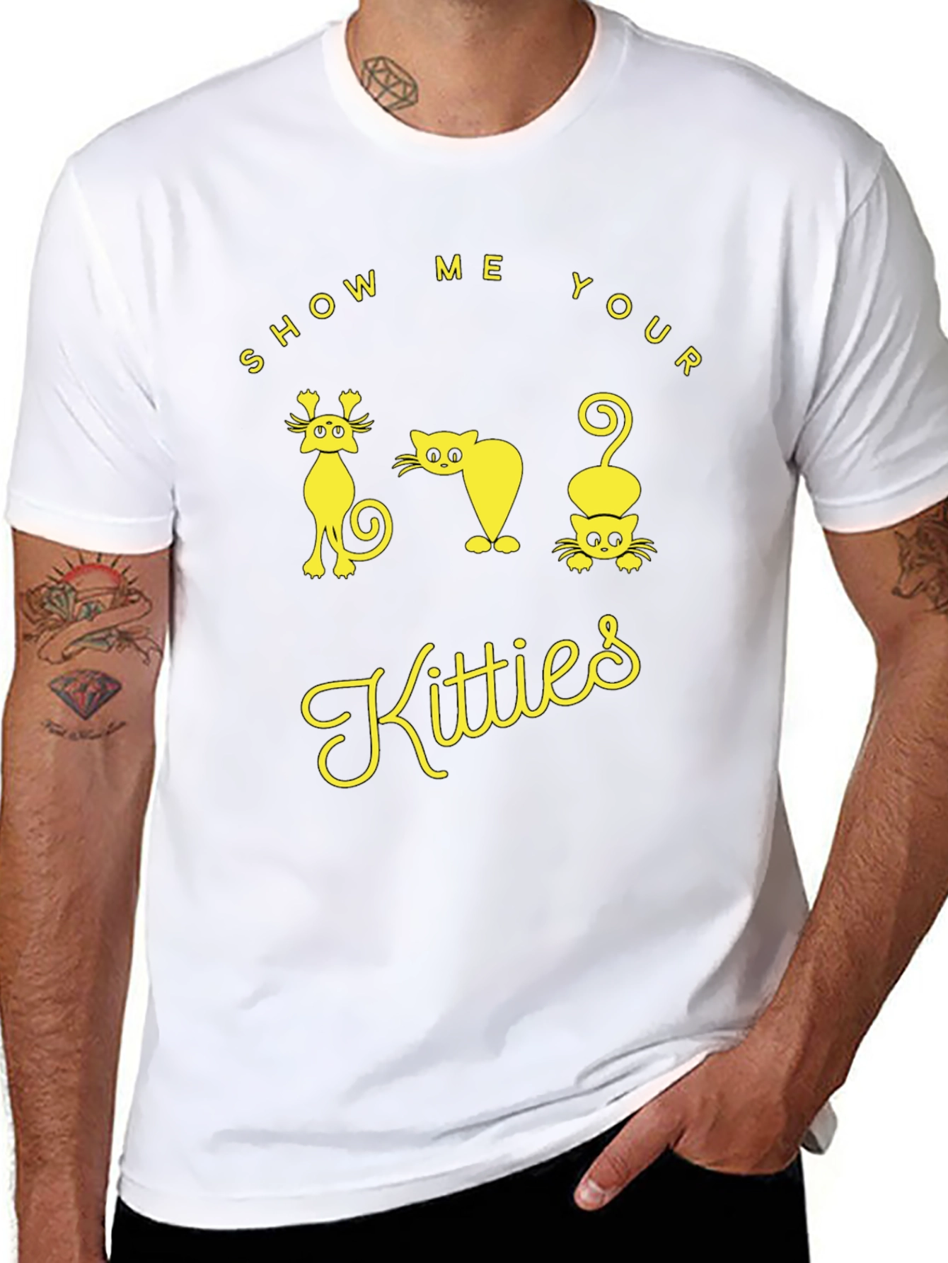 Black Show Me Your Kitties T-Shirt view 8